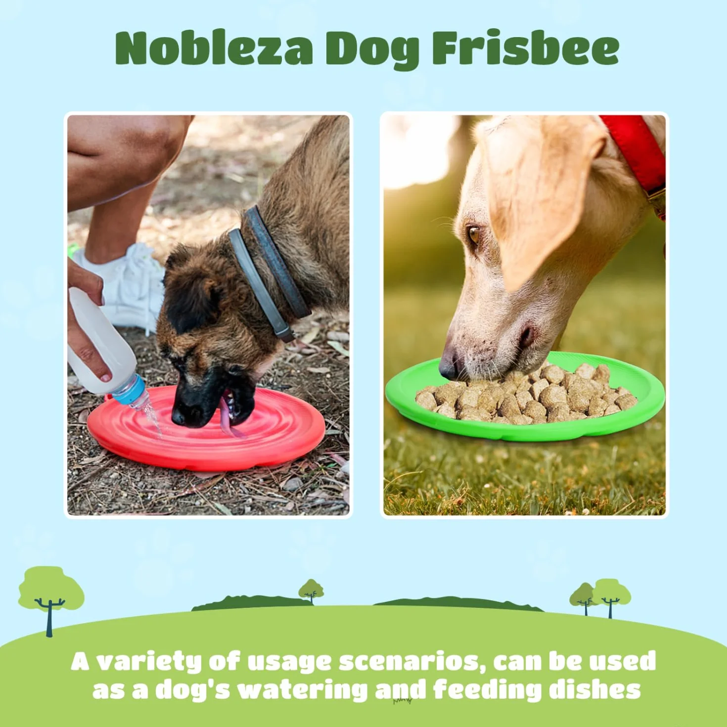Nobleza Frisbee dla psa latający dysk zabawka interaktywna 2 szt. czerwony zielony