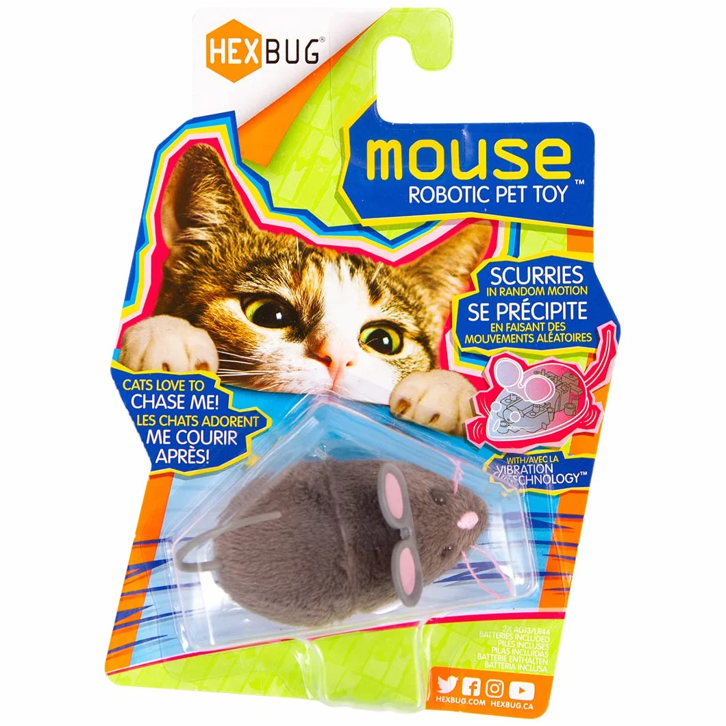 HEXBUG 503502 - Mouse Cat Toy zabawka, szara, 1 sztuka (1 opakowanie)