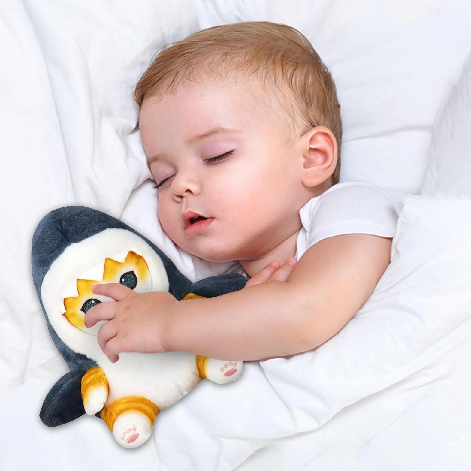 Pluszowa zabawka, kot rekin 22 cm, pluszowa lalka, rekin kot, pluszowa zabawka, kot Kawaii, przytulanka do domu/biura/salonu/sypialni, prezent dla dzieci (żółta)