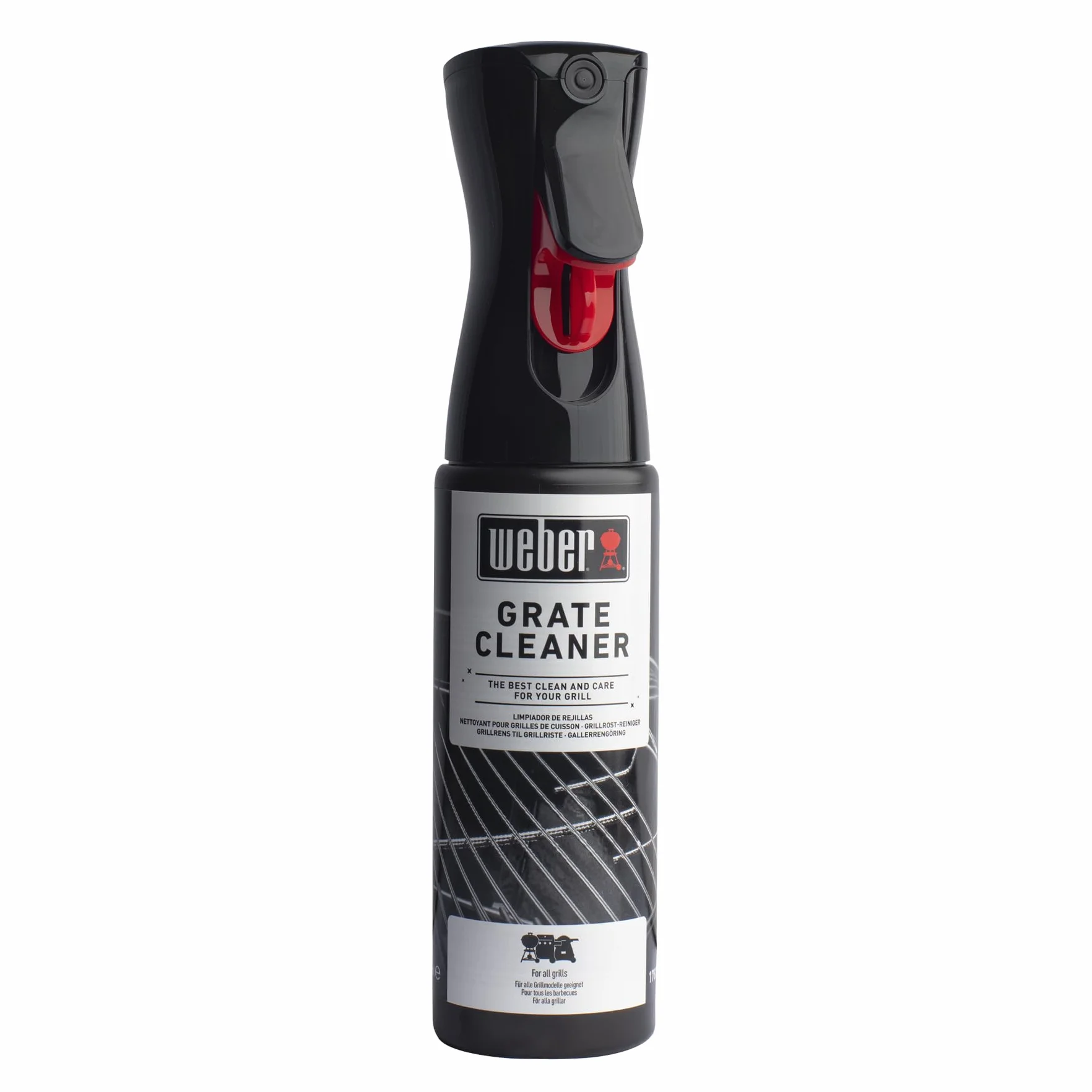 Weber Płyn do czyszczenia rusztu 300ml, delikatny spray w mgiełce, rozpuszcza tłuszcz i resztki jedzenia, biodegradowalny, Brak niebezpiecznych substancji, do wszystkich modeli grilli (17875)