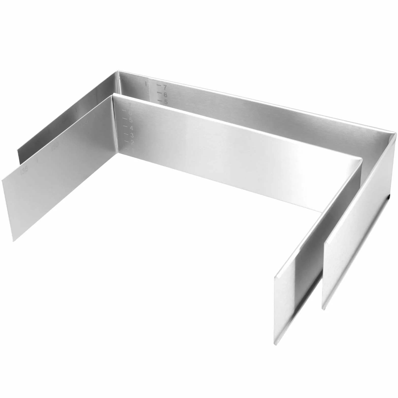 2 ramki do pieczenia, prostokątne, regulowane, prostokątne, ze stali nierdzewnej, prostokątne, regulowane, do przygotowywania tortów warstwowych, wysuwana do 50 x 35 x 8 cm