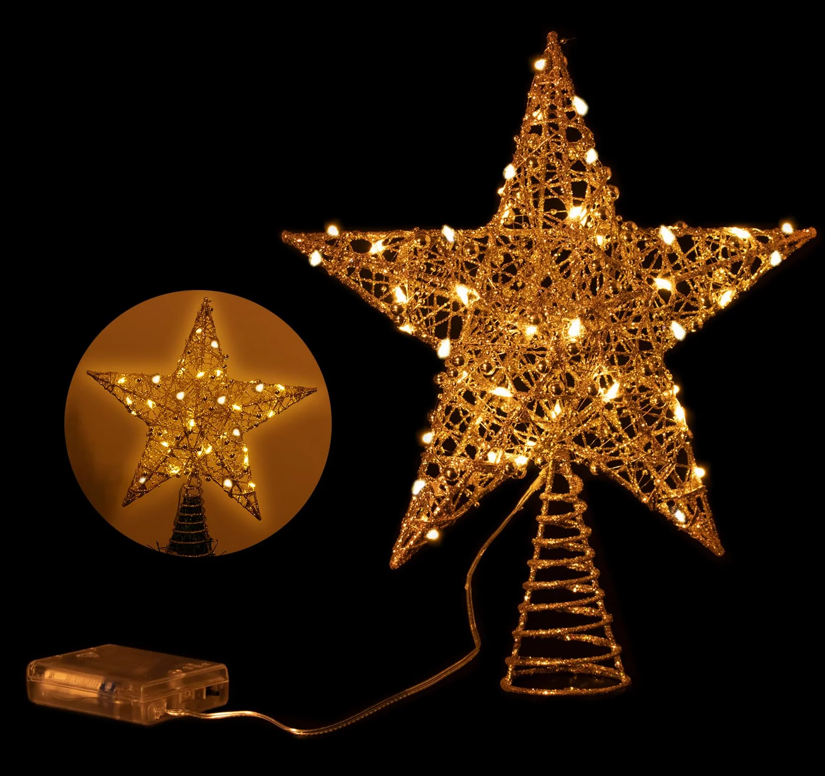 Christmas Tree Topper Star, 30 cm, złota dekoracja bożonarodzeniowa na choinkę w każdym rozmiarze, na biurko, imprezę, Święto Dziękczynienia, dekoracja wnętrz