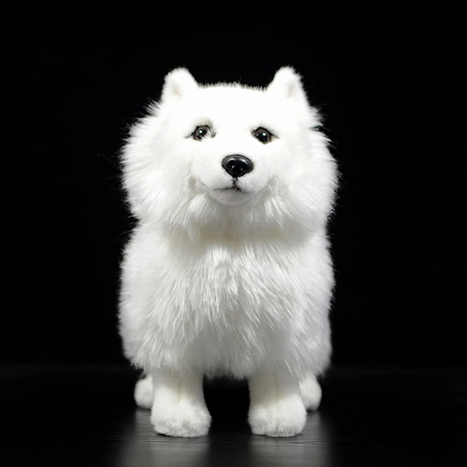 lilizzhoumax Zabawka Samoyed 32 cm / 12 cali, symulacja realistycznej lalki, pluszowe zwierzę, urocze zabawki dla dzieci