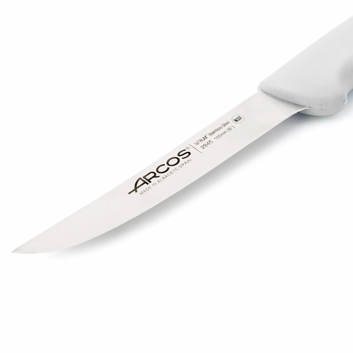 Arcos 294524 seria 2900-boning nóż nóż nitrom 160 mm (6,30 cala) - uchwyt polipropylenowy biały kolor, stal nierdzewna 18/8