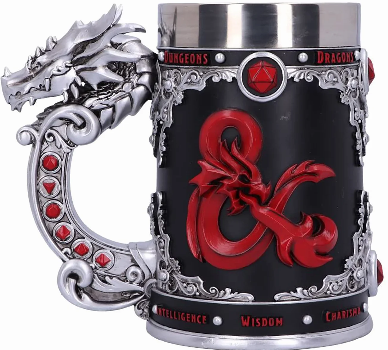 Nemesis Now Dungeons & Dragons Fantasy Role Play Die D20 tankard, żywica poliestrowa, czarny, 1 szt. (1 szt.)