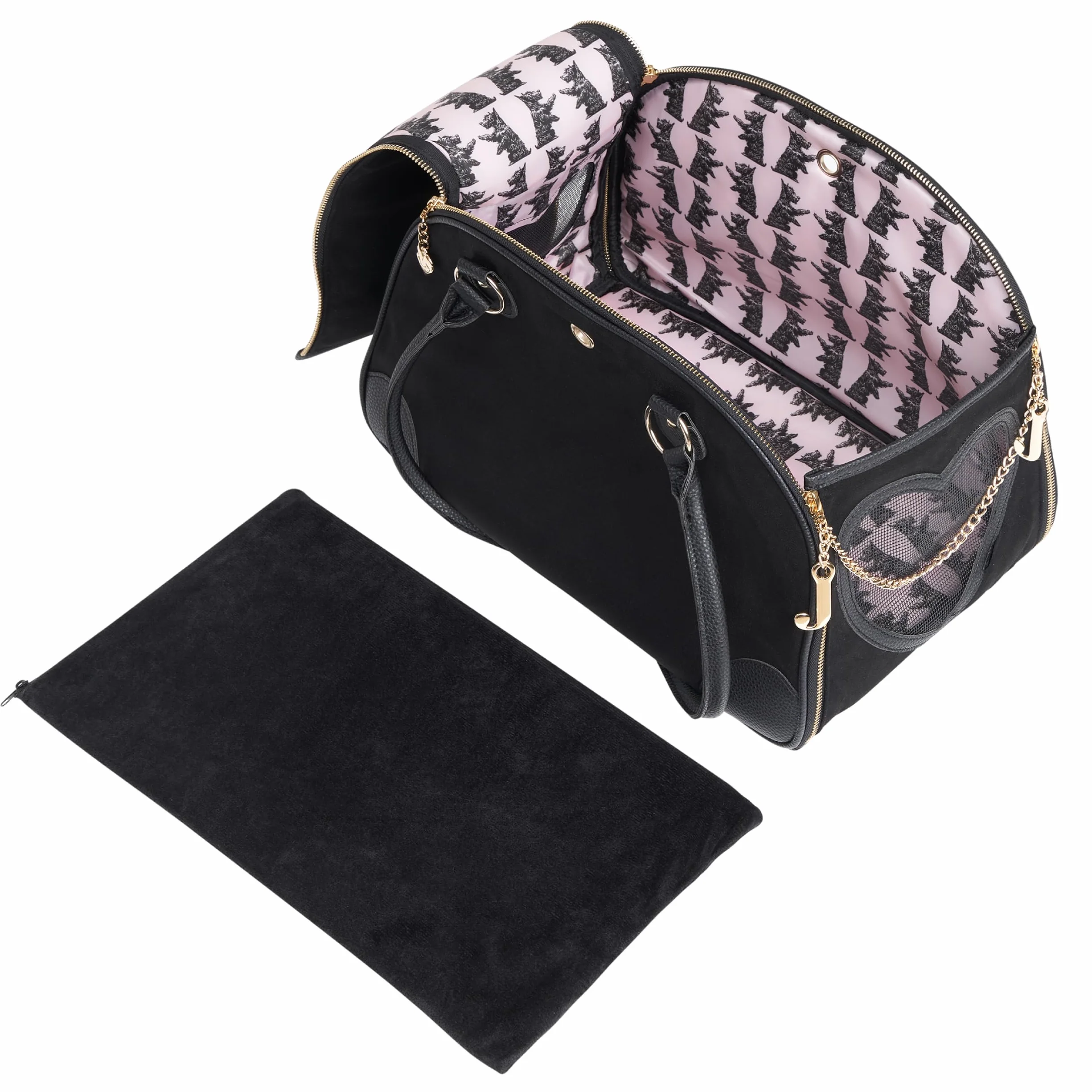 Juicy Couture Give Me Treats nosidełko dla zwierząt domowych czarna torba podróżna dla małych psów i kotów