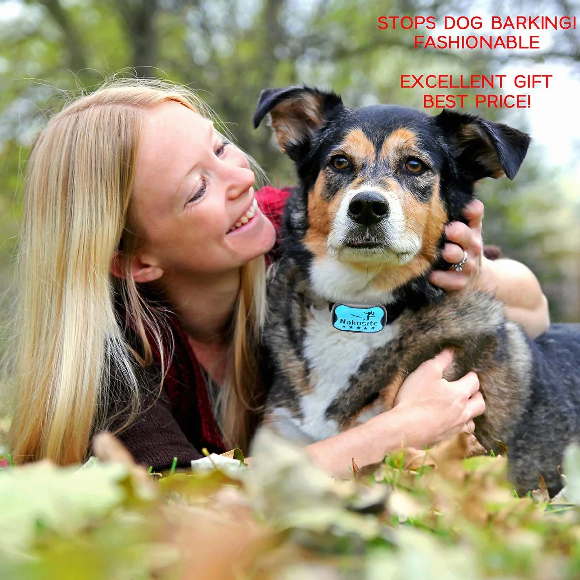 DOG2433 Absolutnie genialna najlepsza przeciwszczekowa obroża dla psów, urządzenie kontrolujące szczekanie psów, obroże pomocnicze, które wykorzystują dźwięk i wibracje dla małych, średnich i