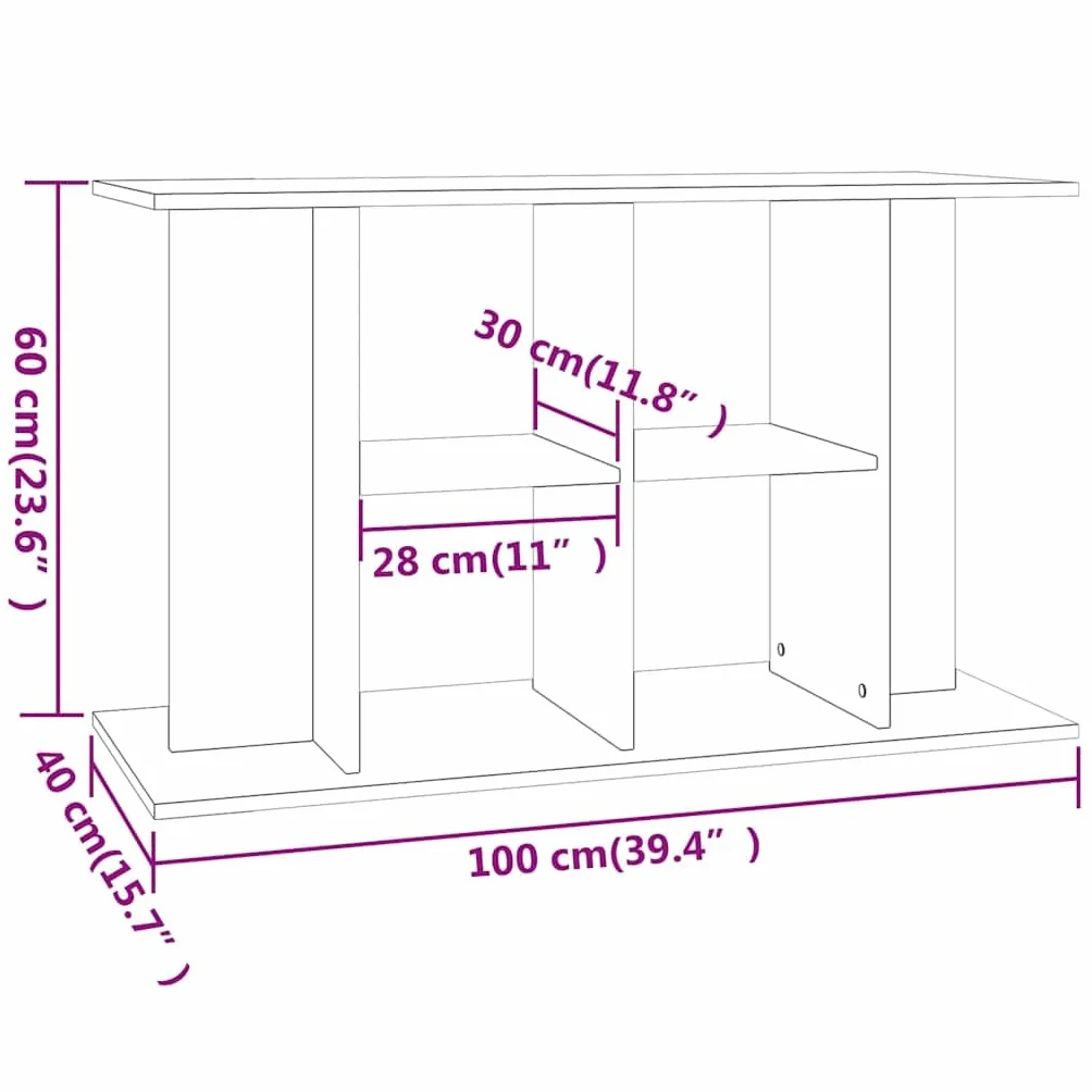 vidaXL Szafka pod akwarium biała 100x40x60 cm stolik akwariowy