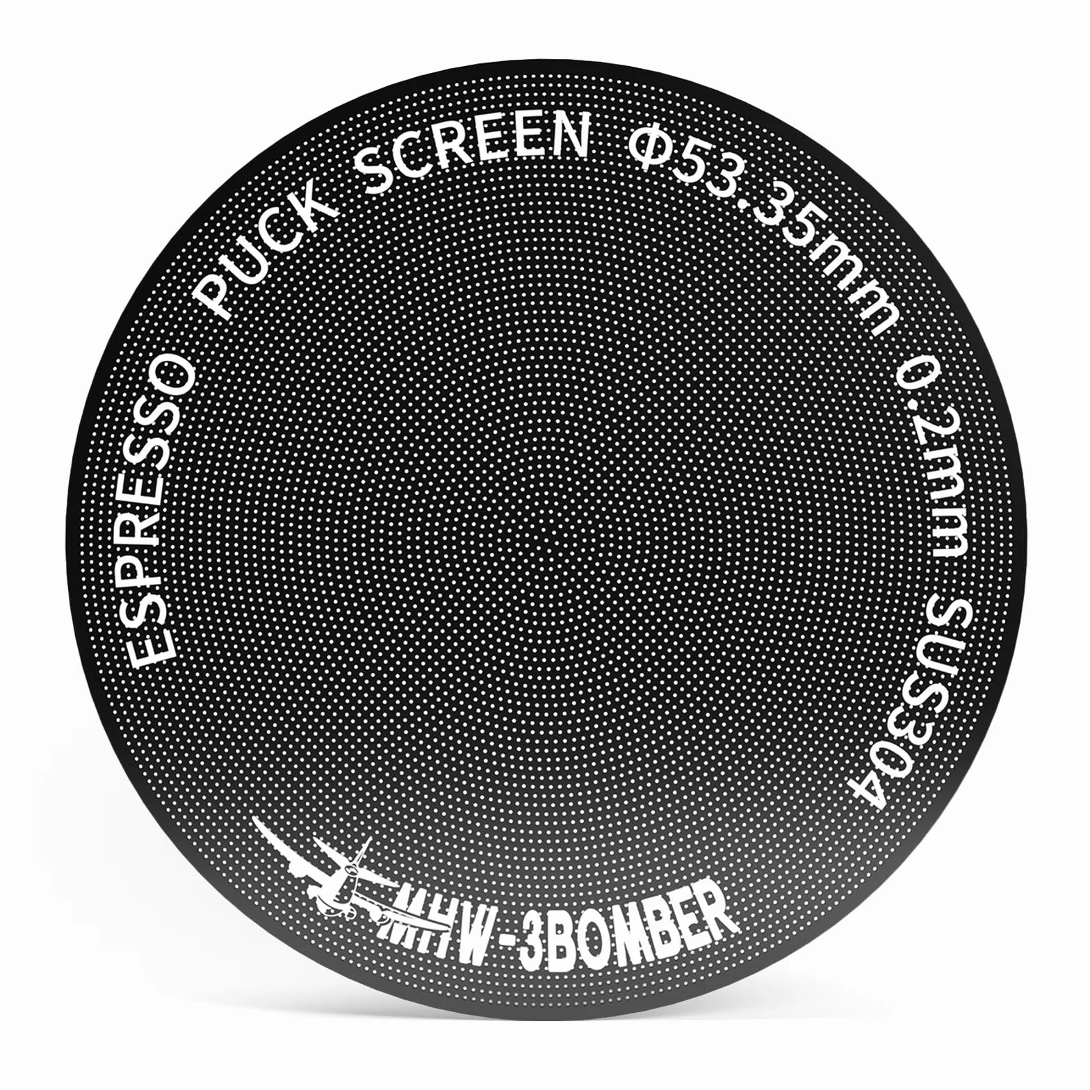 MHW-3BOMBER Puck Screen 53,35 mm – 0,2 mm, ultra cienkie sitko do espresso powlekane tytanem, filtr metalowy wielokrotnego użytku do 54 mm uchwytów sitowych, akcesoria do espresso dla baristów, model
