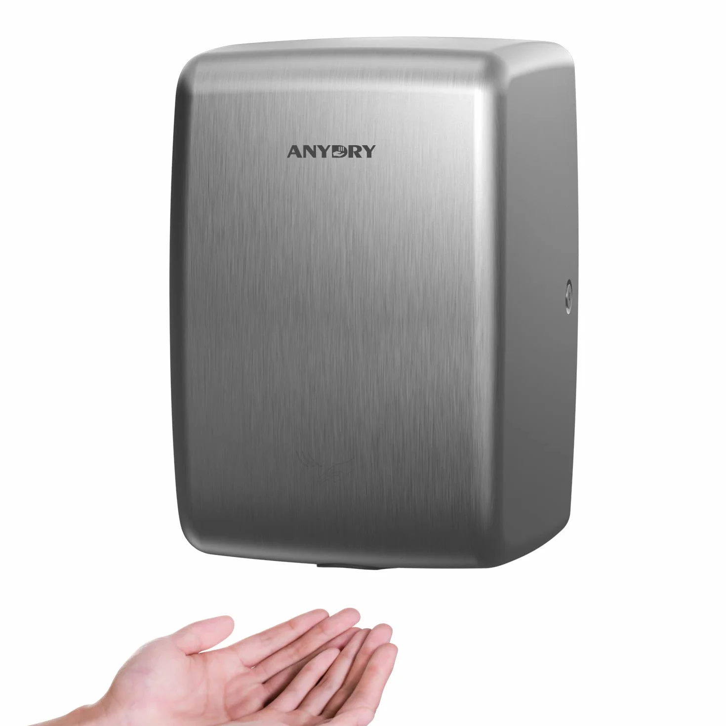 anydry 2803D kompaktowa suszarka do rąk, wysoka prędkość, komercyjna, stal nierdzewna, 1350 W, szczotkowana