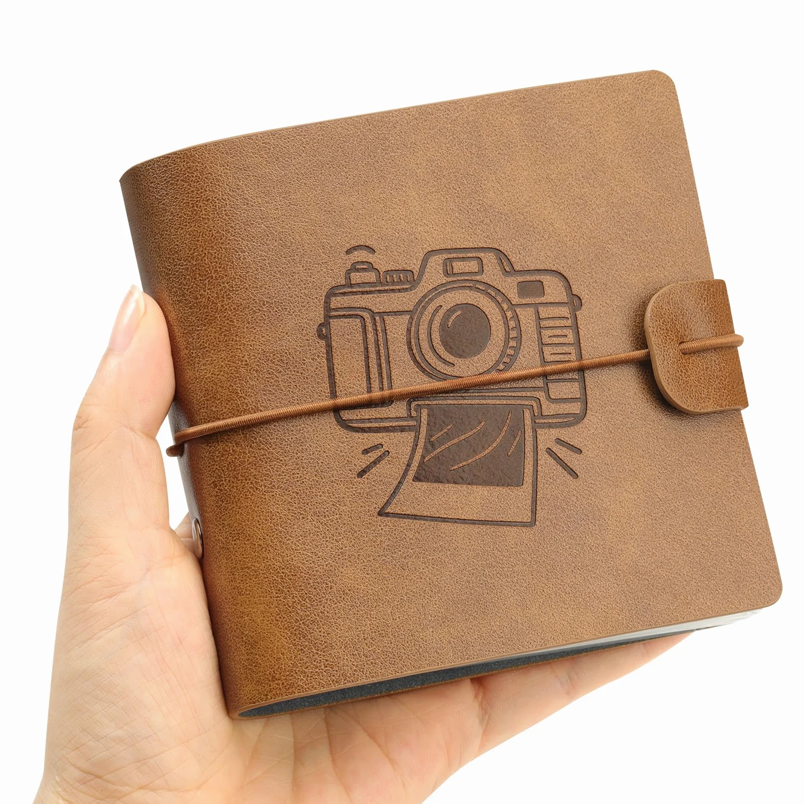 50 kieszeni mini album na zdjęcia pasujący do Fujifilm Instax Mini 9 / Mini 8 / Mini 90 / Mini 25 / Mini 11, pasujący do Polaroid Snap/Z2300/, brązowy, HOMEMARS album na zdjęcia mały, unikalny design