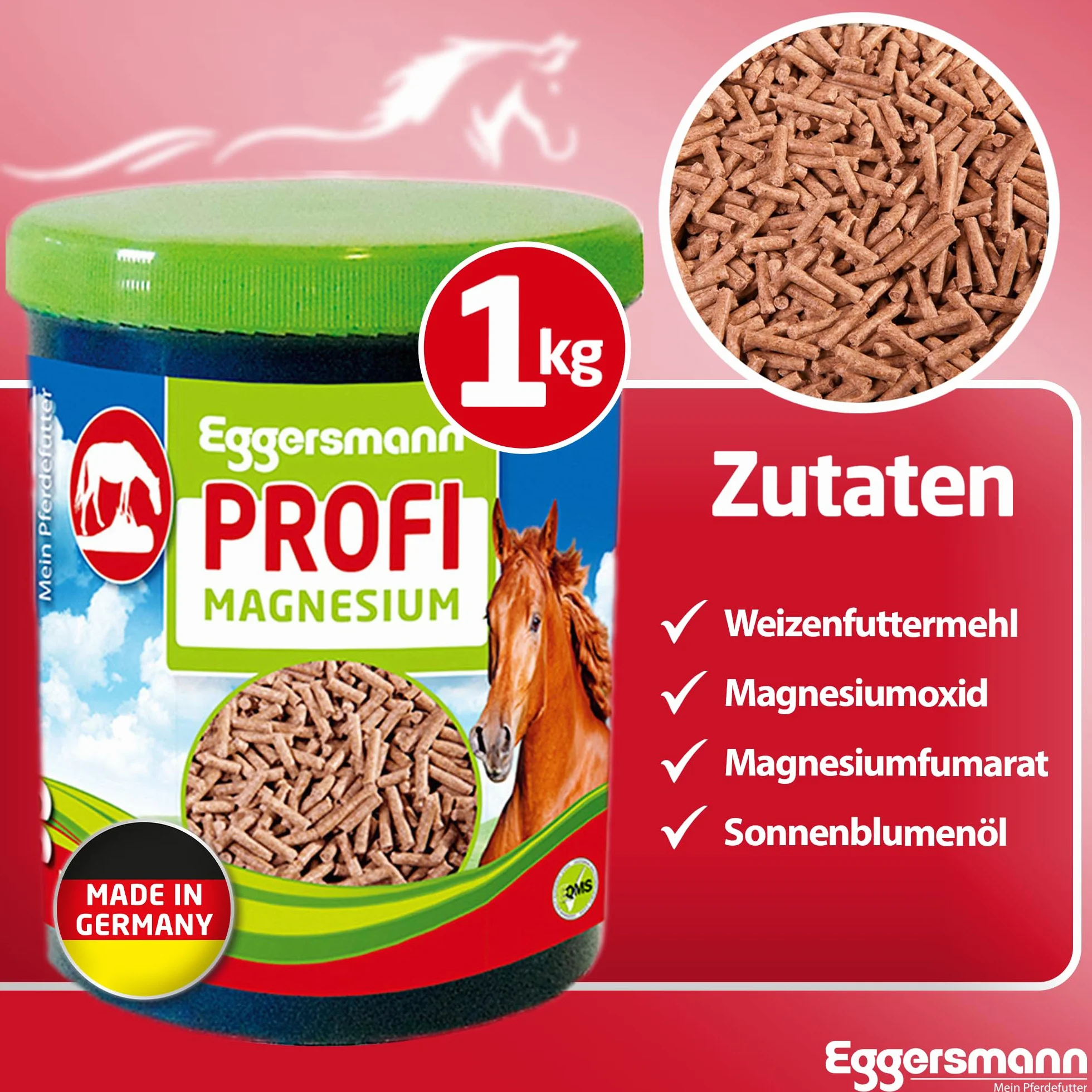 Eggersmann magnez uzupełniająca karma dla koni puszka 1 kg