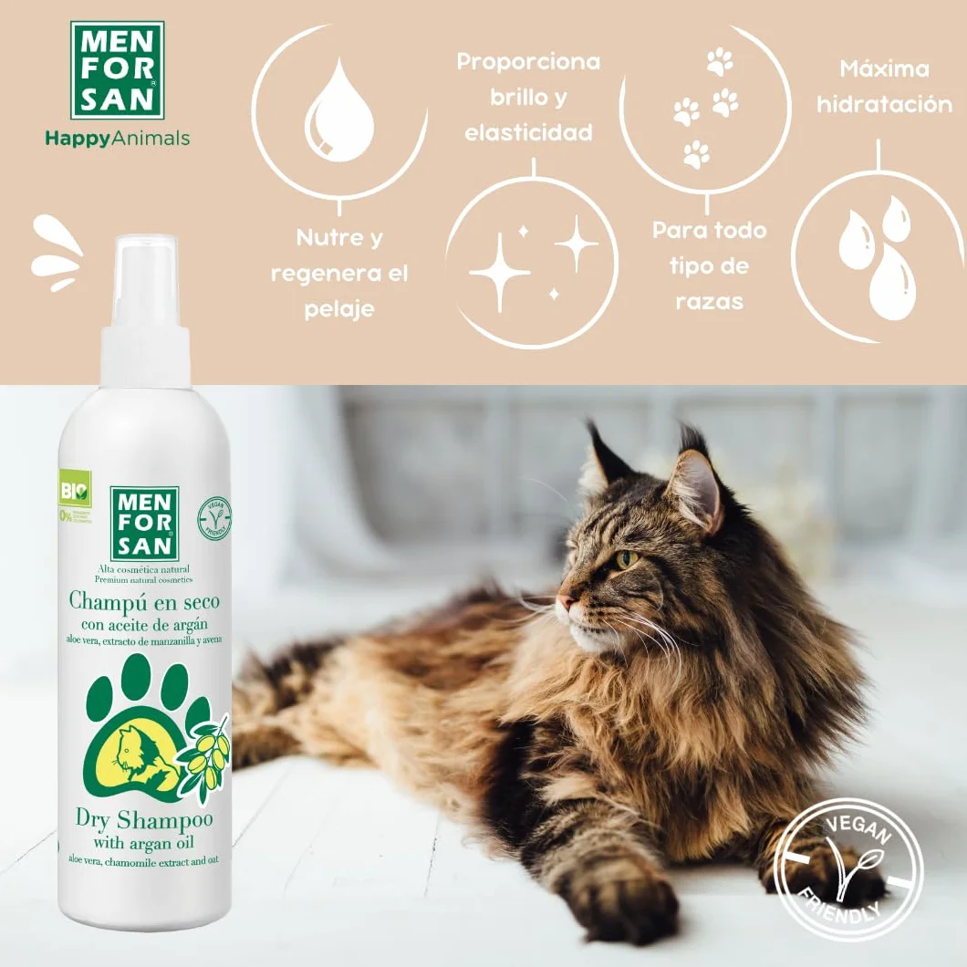 MENFORSAN Suchy szampon dla kotów Argan Oil 250 ml Bezzapachowy