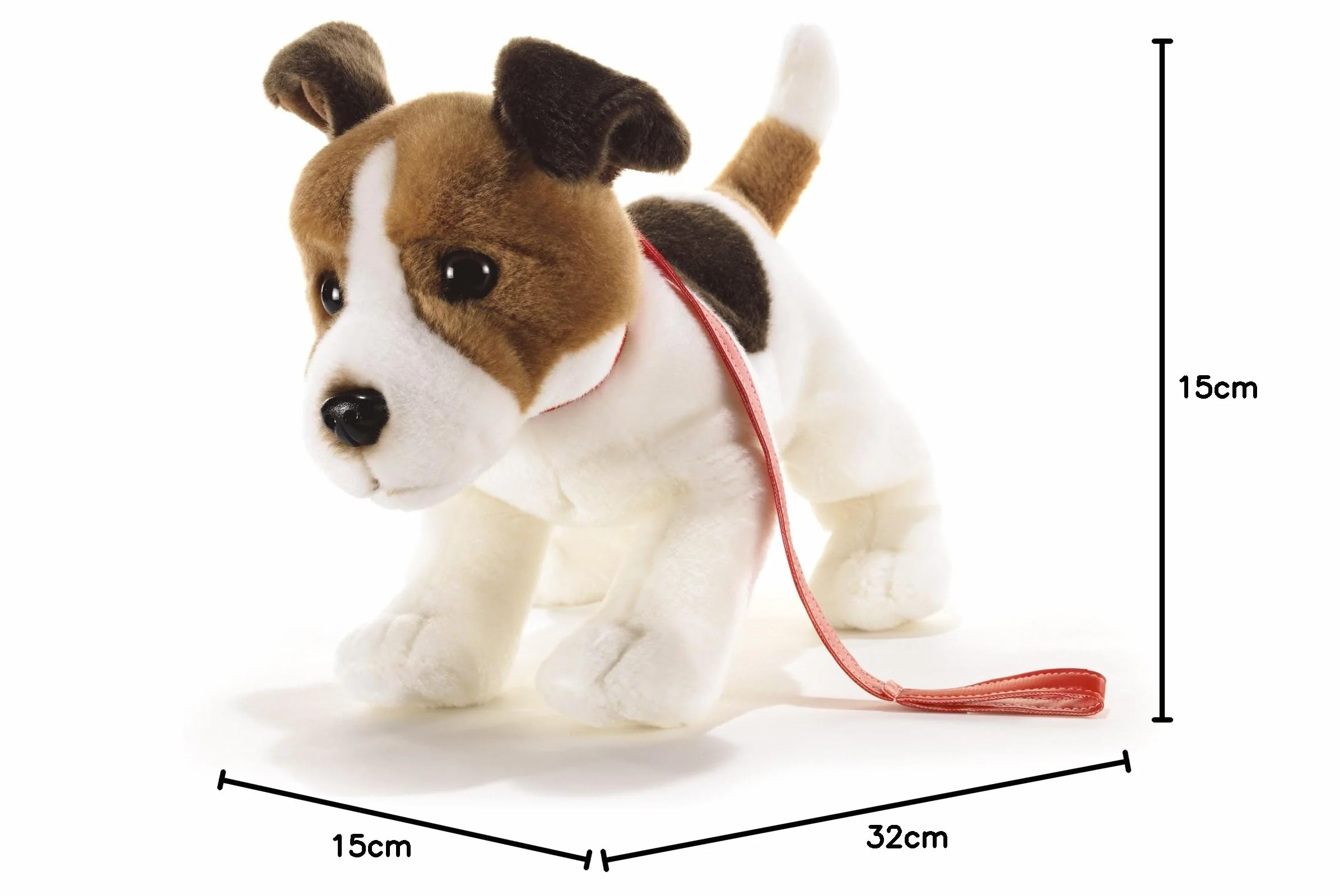 Plush & Company 15782 Dogs Milo JRT pluszowa zabawka ze smyczą 32 cm wielokolorowa