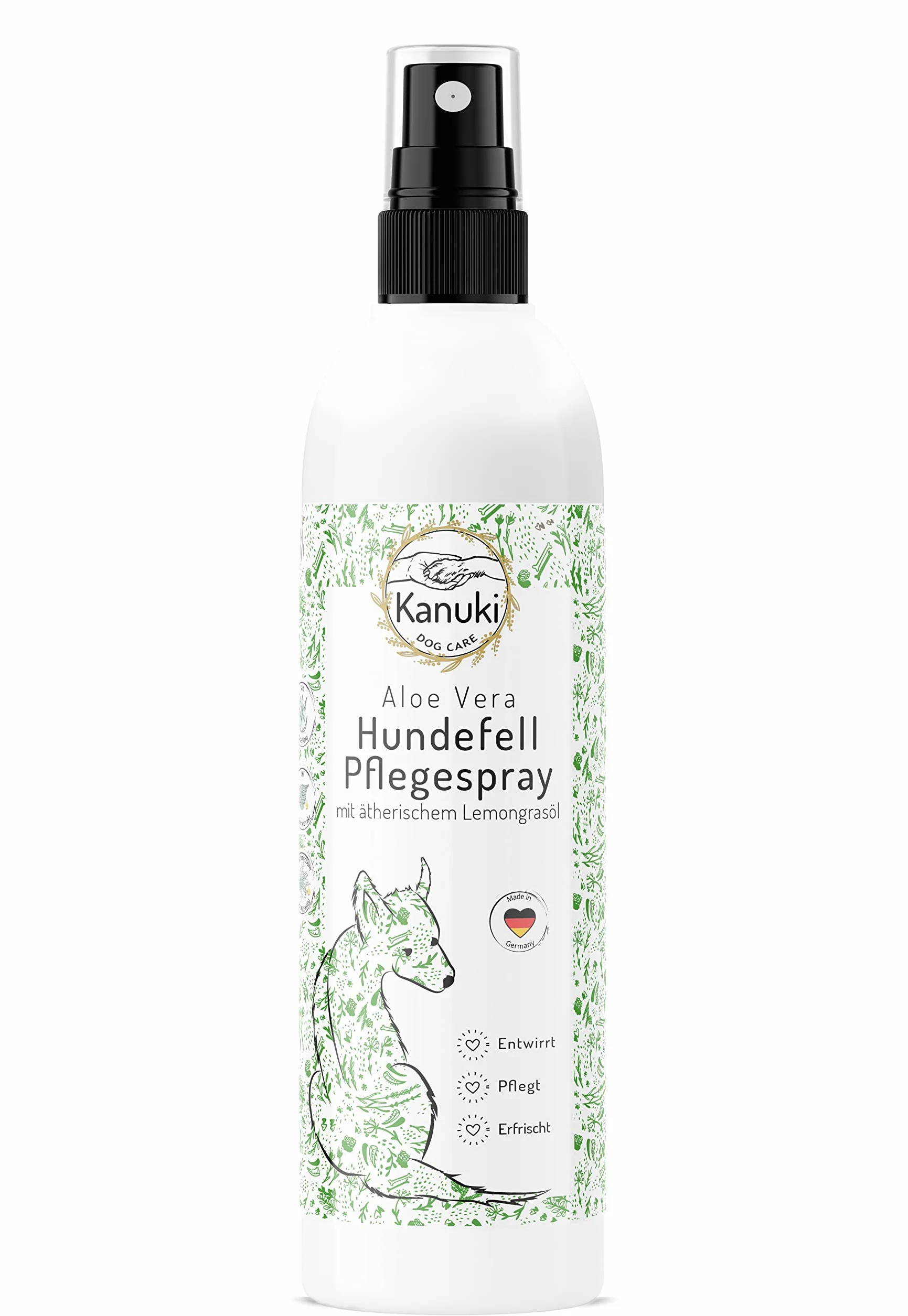Spray do pielęgnacji sierści psa 200 ml z olejkiem z trawy cytrynowej i aloesem