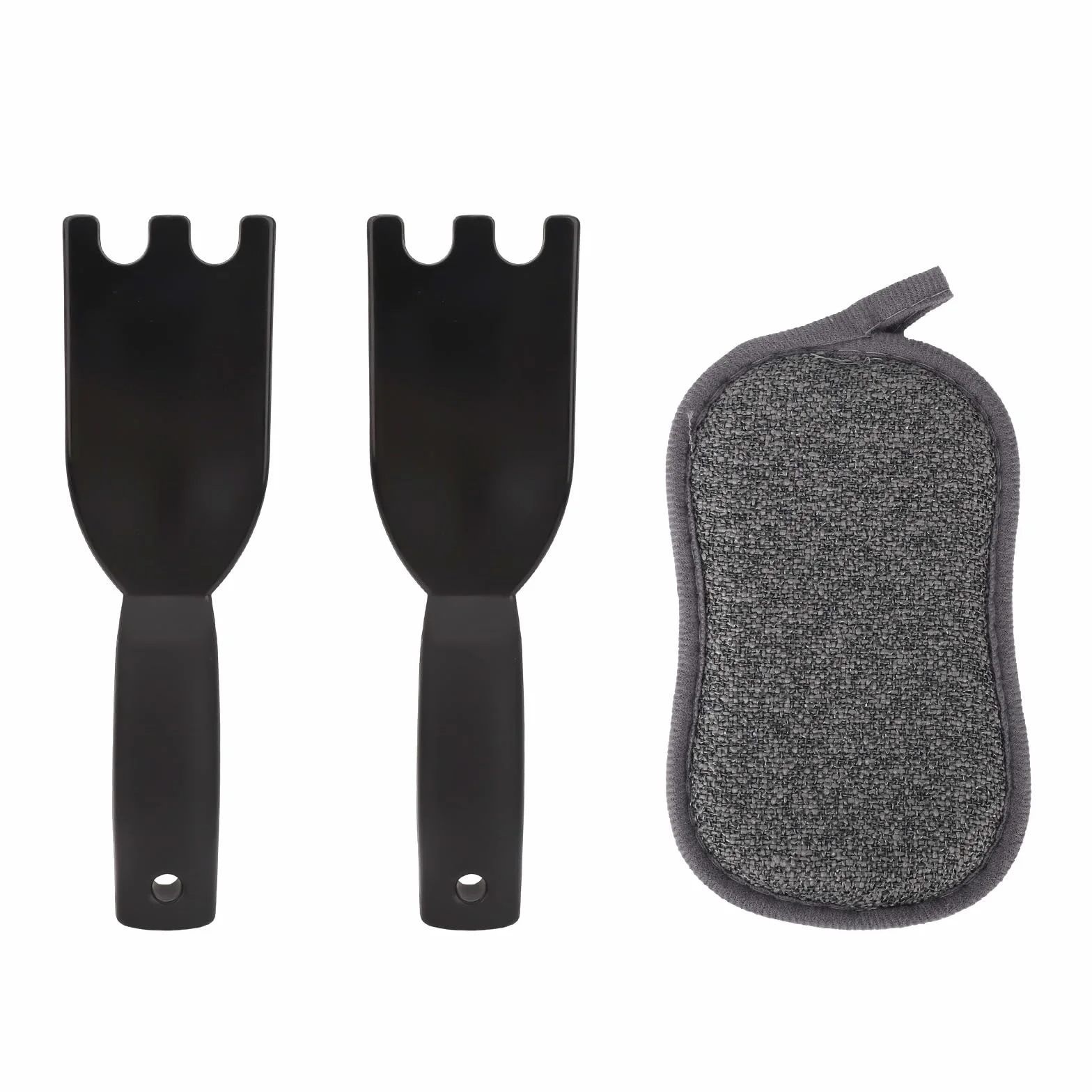 2szt Grill Skrobak Zestaw dla George Foreman, Odporny Ciepło Plastik Łopatka z Rowkami & Gąbka Szmatka Komfort Chwyt Środek Czyszczący Narzędzie dla Rowkowanych Grillów Wewnątrz Zewnątrz