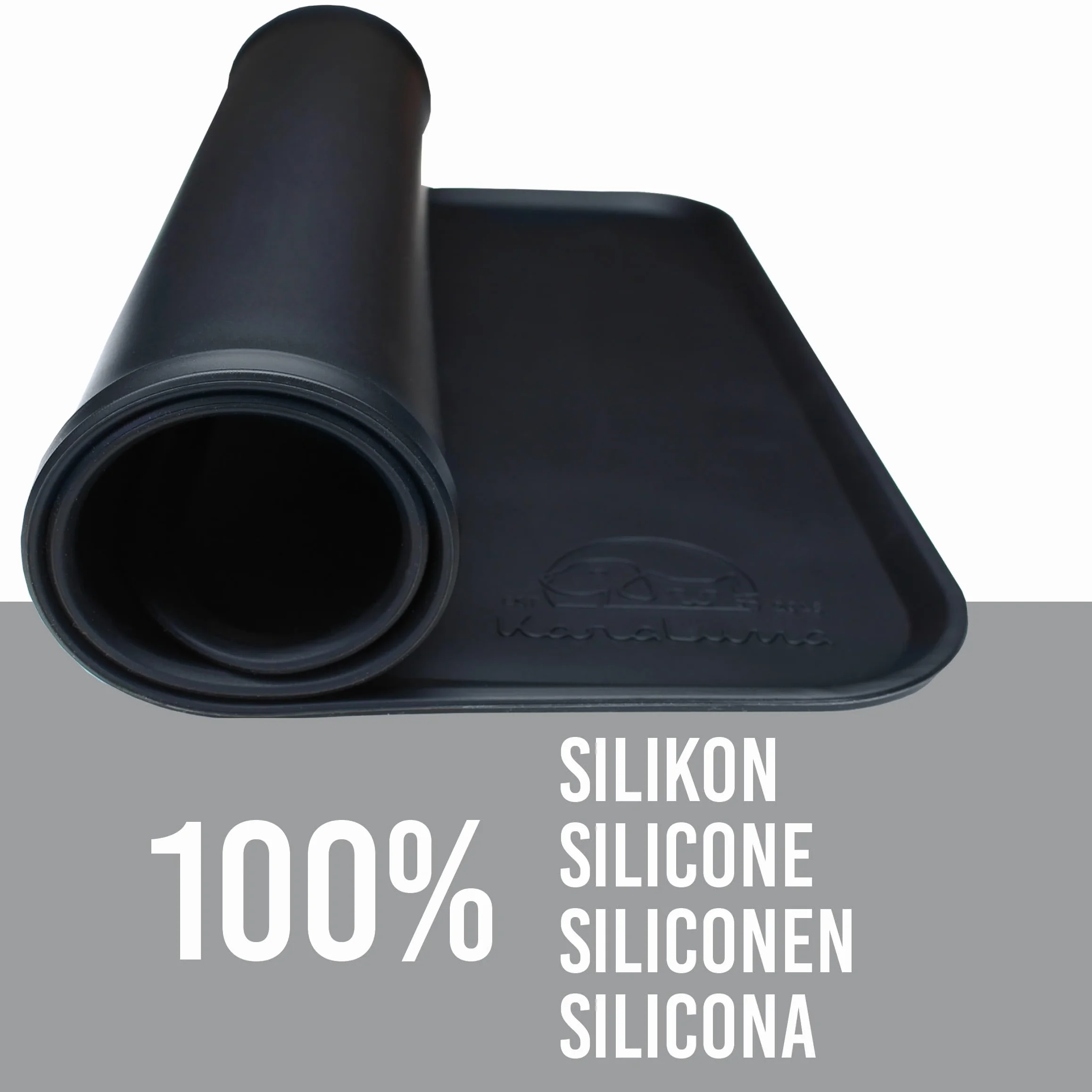 Silikonowa podkładka pod miskę dla psa i kota antypoślizgowa 48x30 cm czarna
