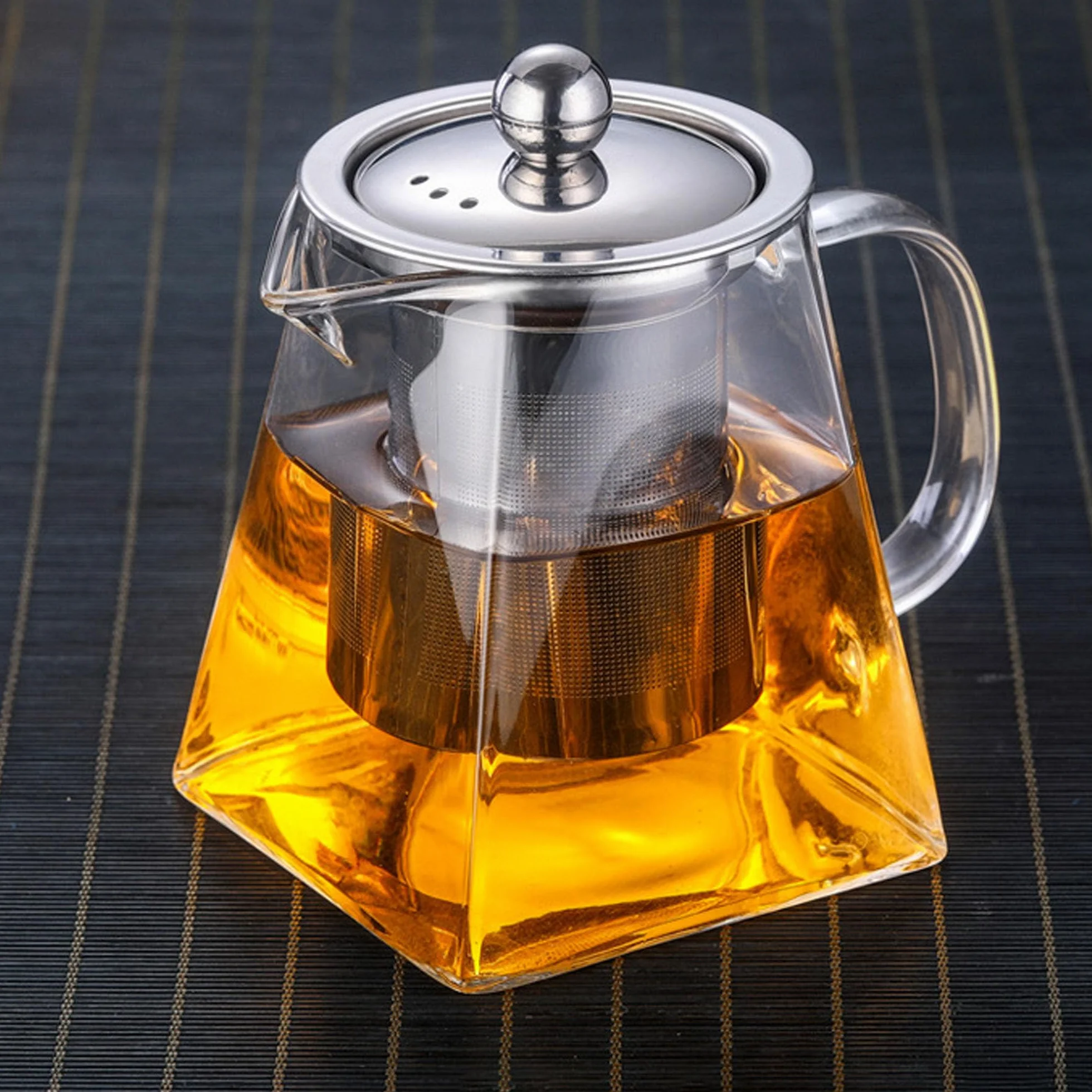 YUEMING Zaparzacz do Herbaty Ziół Czajnik Szklany Imbryk, Szklany Zaparzacz do Herbaty żAroodporny, Dzbanek Herbaty Szklany 550ml Dzbanek do Herbaty z Sitkiem ze Stali Nierdzewnej do Parzenia Herbaty