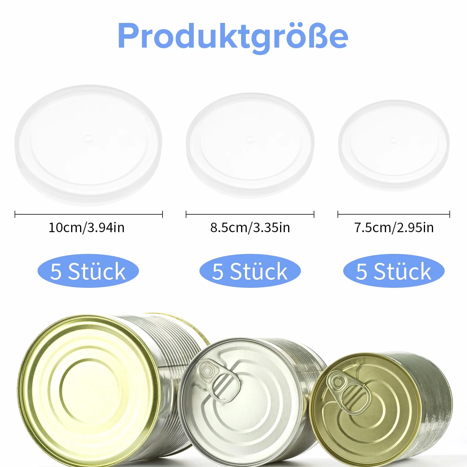 Pokrywki do puszek 100 mm 85 mm 75 mm wielokrotnego użytku tworzywo sztuczne