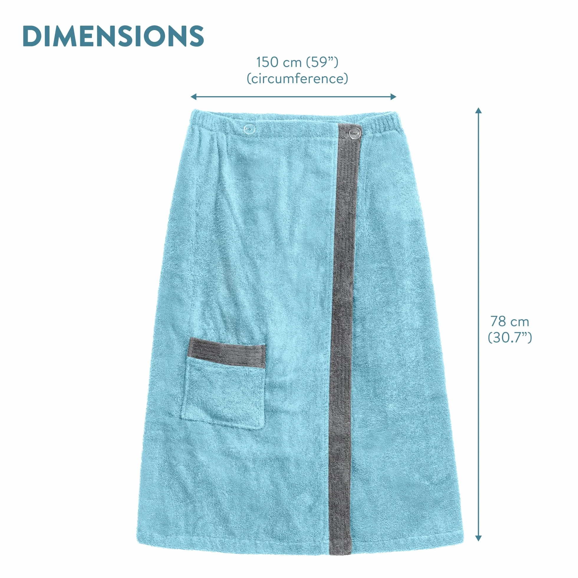 JEMIDI Kilt do sauny frotte, sarong, M-XXL, damski, 100% bawełna, kilt do sauny, ręcznik do sauny (damski, miętowy/szary)