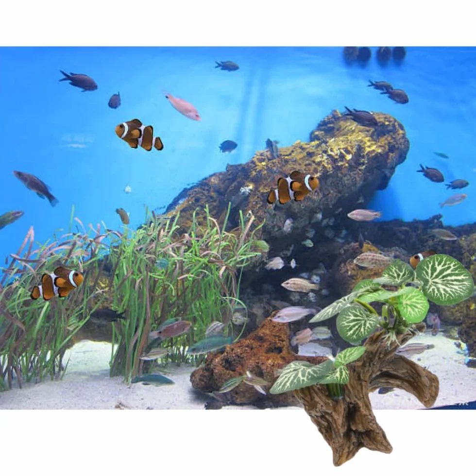 Sztuczne rośliny akwariowe ozdoby terrarium gałąź pnąca winorośl akwarium