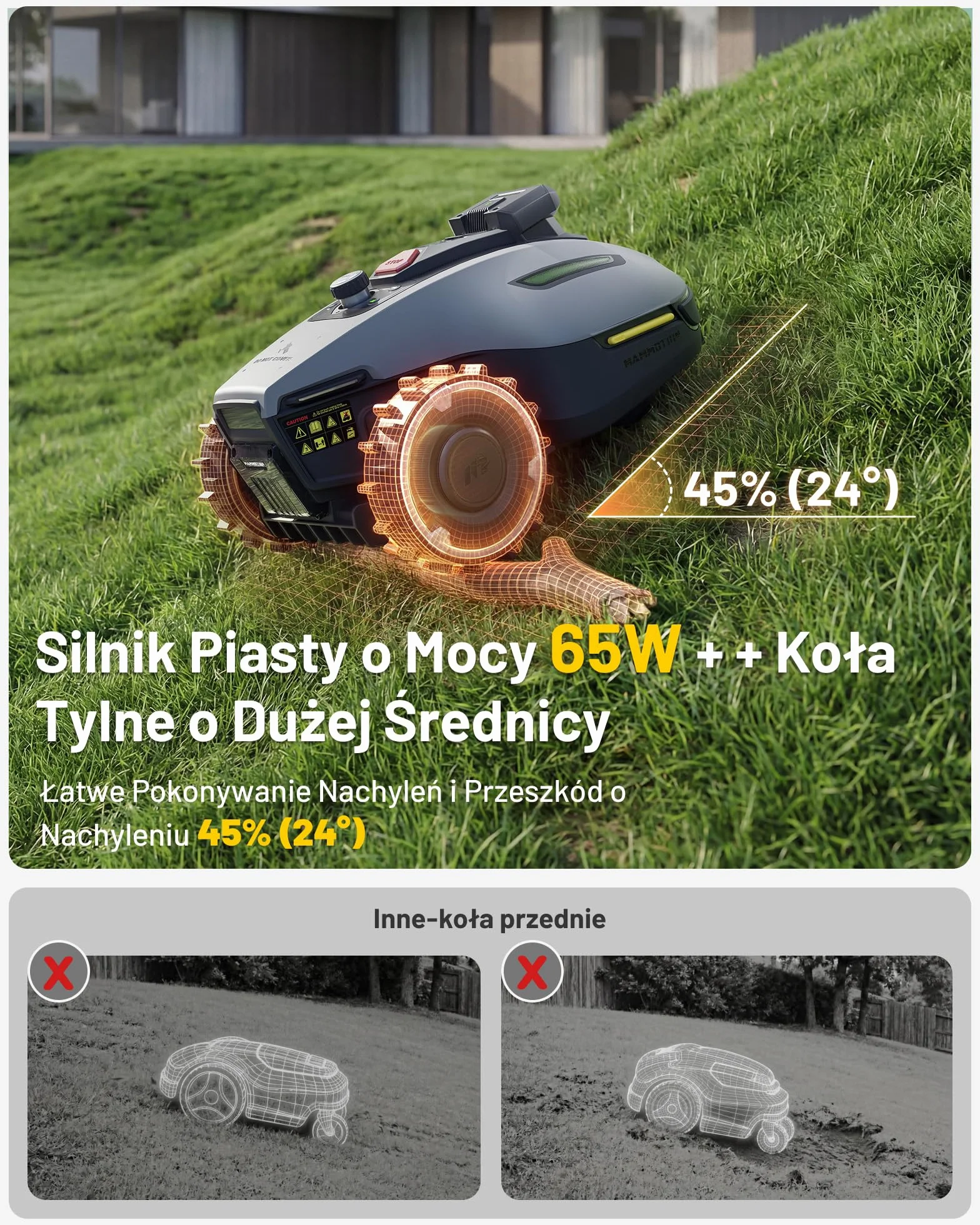 MAMMOTION YUKA mini 2 500 Robot koszący bez przewodu obwodowego, do 500 m², Tri-Cam AI Vision,BRAK RTK, brak przerw w sygnale, automatyczne mapowanie wielu stref, DropMow, ręczna edycja mapy