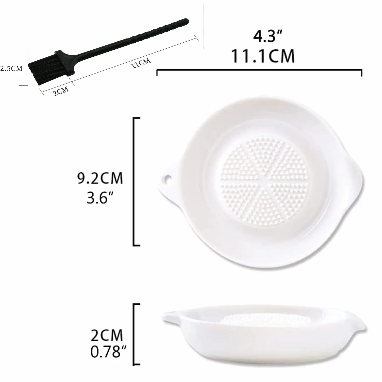 Tarka Ceramiczna Do Imbiru, Czosnku, Owoców i Warzyw - Ze Szczotką, Do Mycia (Orbicularna)