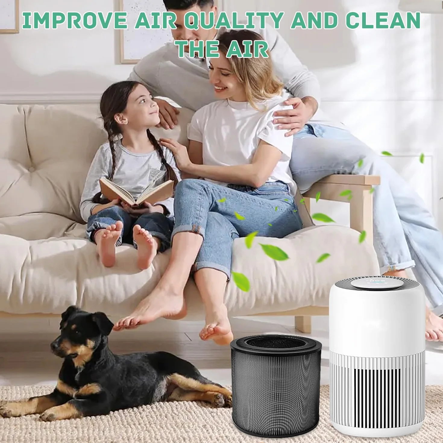 2 filtry HEPA kompatybilne z Philips AC0950 AC0951, filtr wymienny, wysoce wydajna filtracja, czyste powietrze, nadaje się do domu, hotelu, biura (czarny)