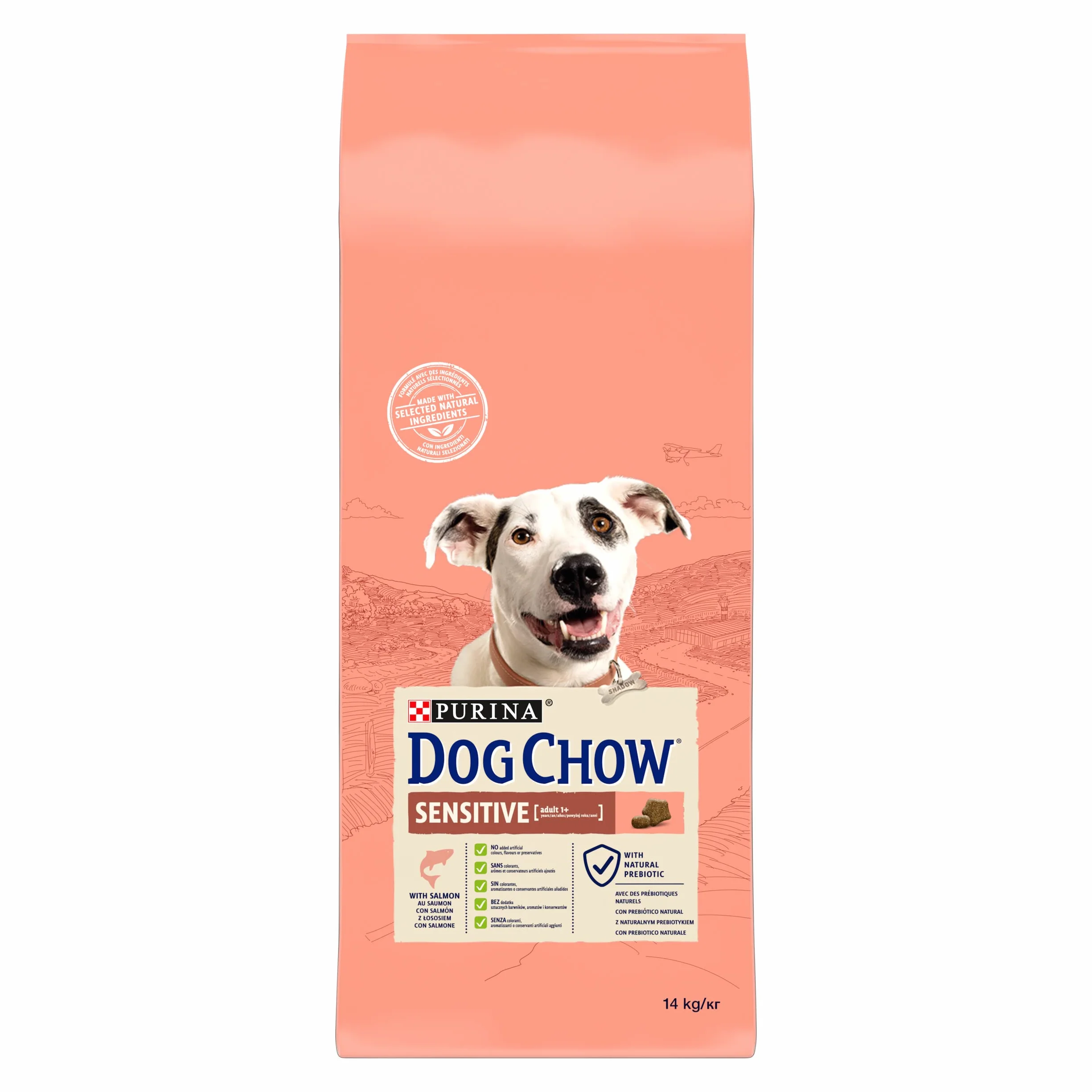 DOG CHOW Wrażliwe karma dla psów z łososiem 14 kg