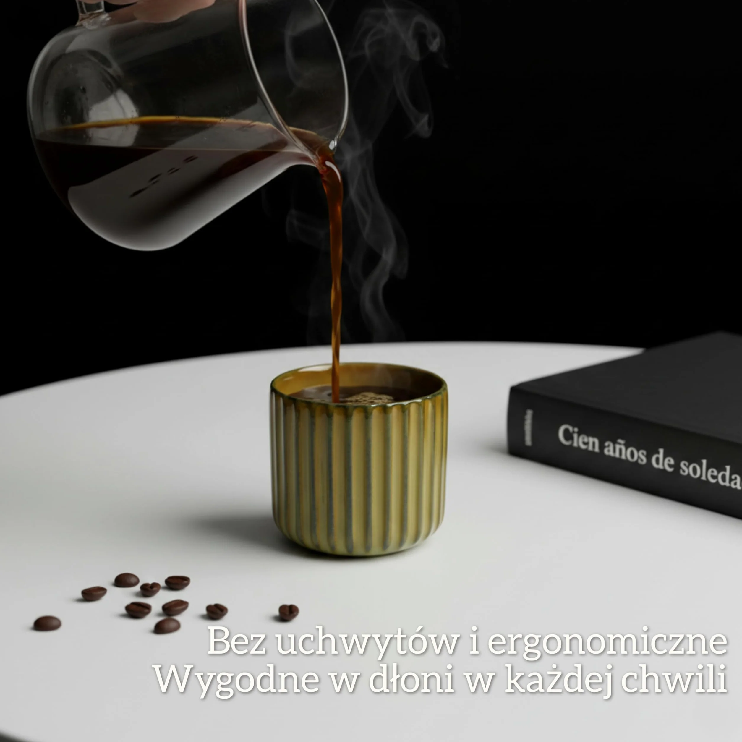 Zestaw 4 filiżanek do espresso 180 ml ceramika zielona