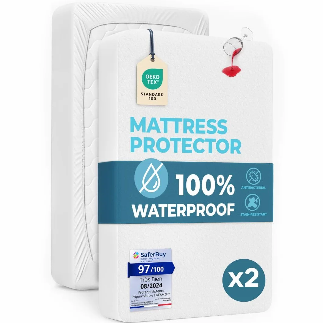 Dreamzie Pokrowiec na materac - Dla Materaca 160 x 200 cm - 100% wodoodporny - Premium Oeko-TEX® Hypoallergenic Sheet - Optymalna ochrona przed roztoczami kurzu i bakteriami