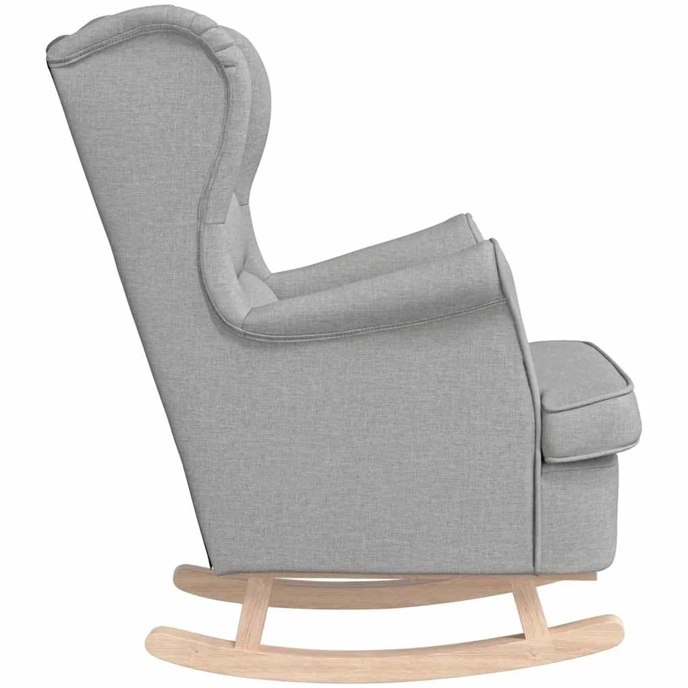 vidaXL Fotel bujany, szary, 74x90x102 cm, tapicerowany tkaniną, krzesło, fotel do salonu, fotel bujany, fotel wypoczynkowy, siedzisko wypoczynkowe