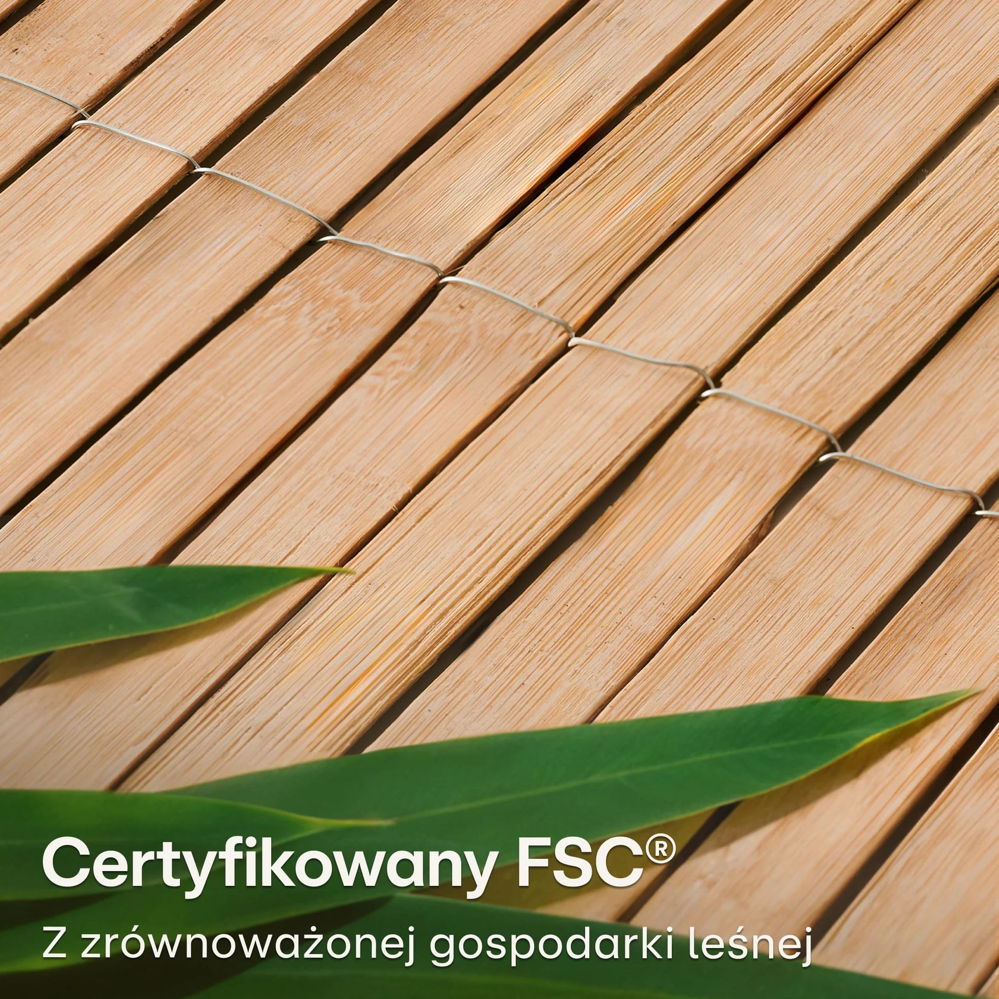 Osłona balkonowa z bambusa, certyfikat FSC®, naturalny bamus, wszechstronne zastosowanie wewnątrz i na zewnątrz, idealna na balkon i do ogrodu, 90 x 300 cm