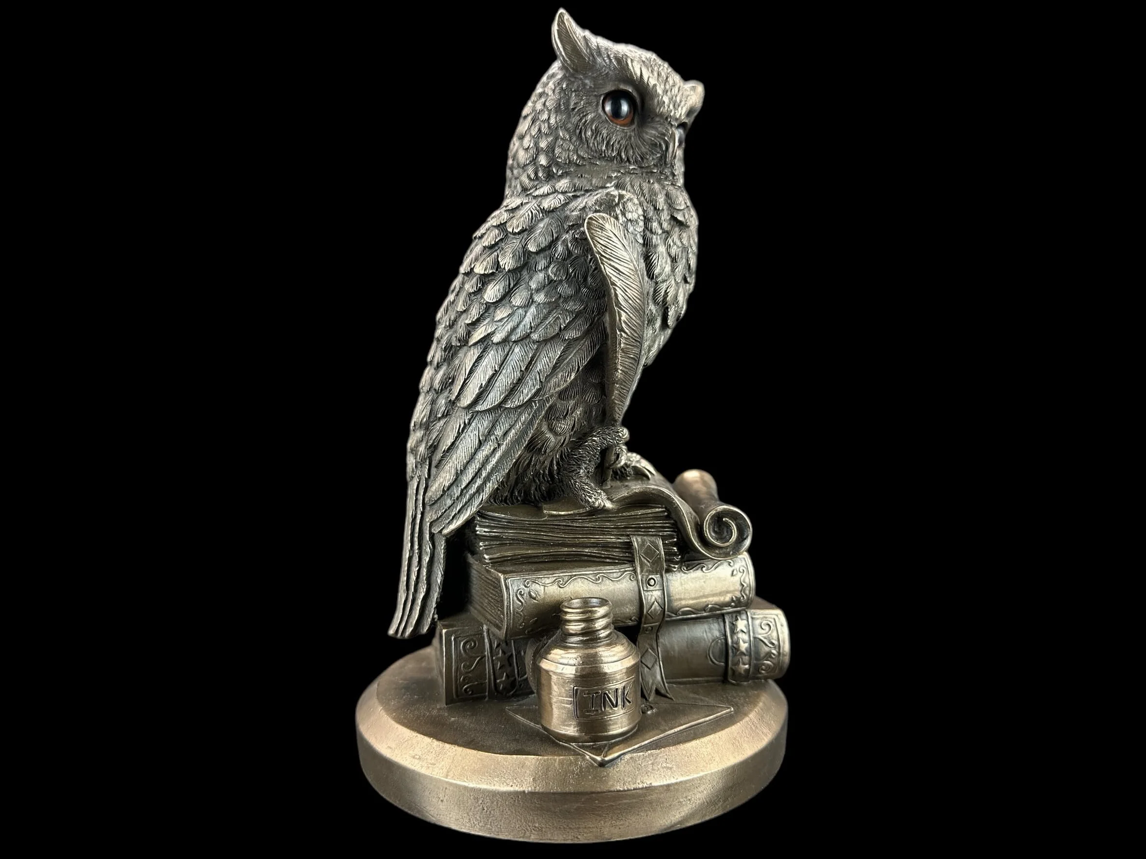 57 SPECIAL REPLICAS Rzeźba dekoracyjna ogromna sowa mądrości na książkach figurka z brązu jako prezent do salonu, dekoracja figurki, dekoracja