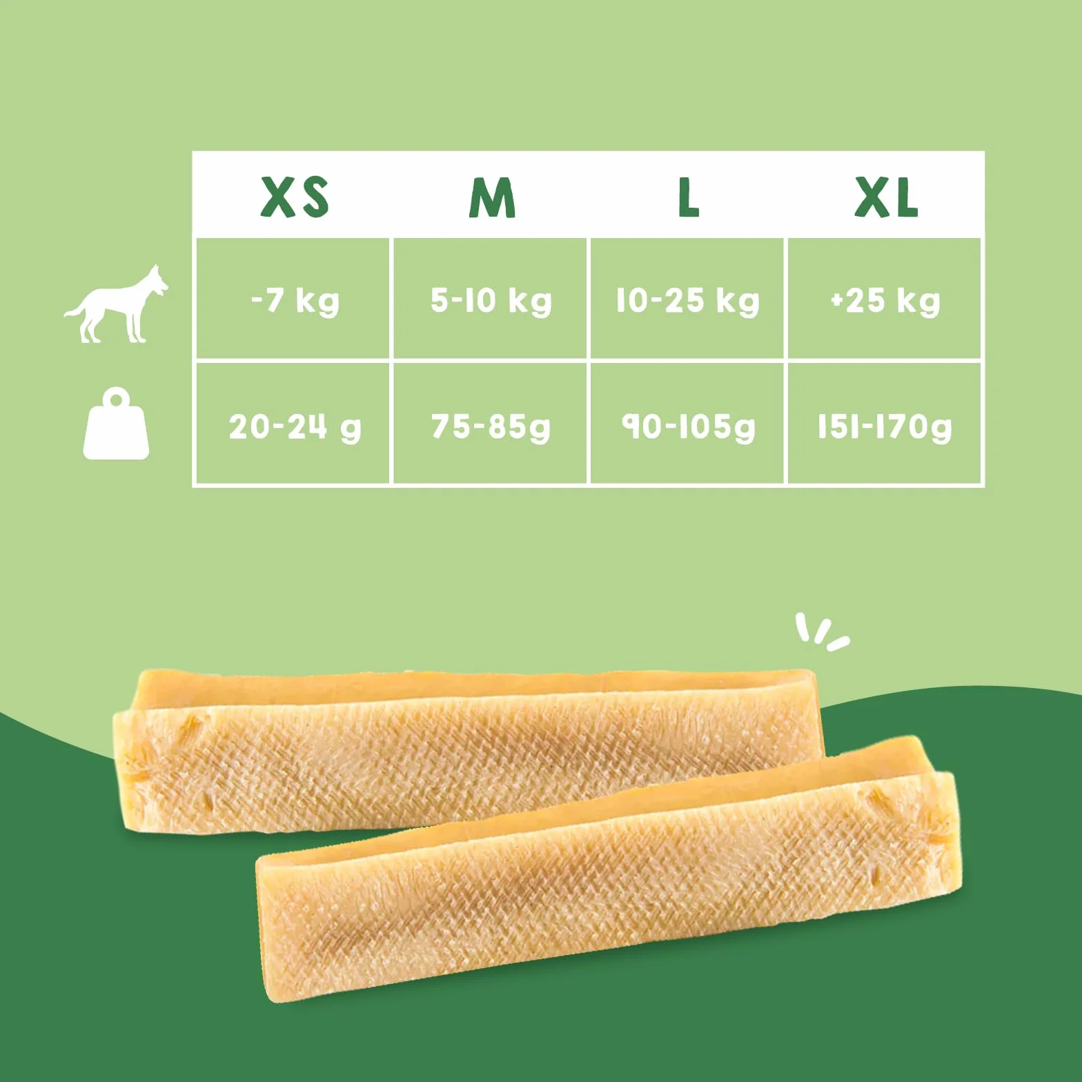 Gryzaki sera z mleka jaka dla psów MAIKAI 100% naturalna kość do żucia 6 x XS