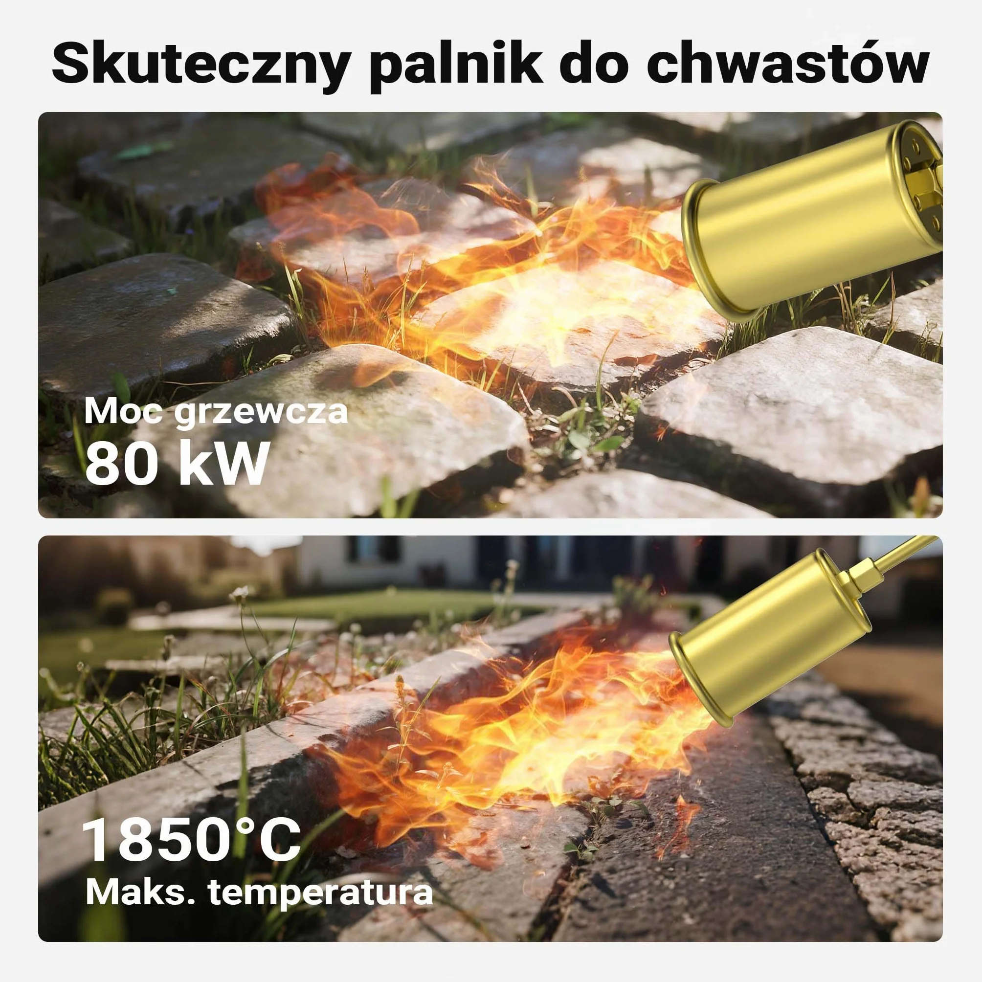Wiltec Palnik gazowy do wypalania chwastów, dachów papy i lutowania 2000°C, ekologiczny wypalacz trawy i chwastów, 5 m wąż i ergonomiczny uchwyt