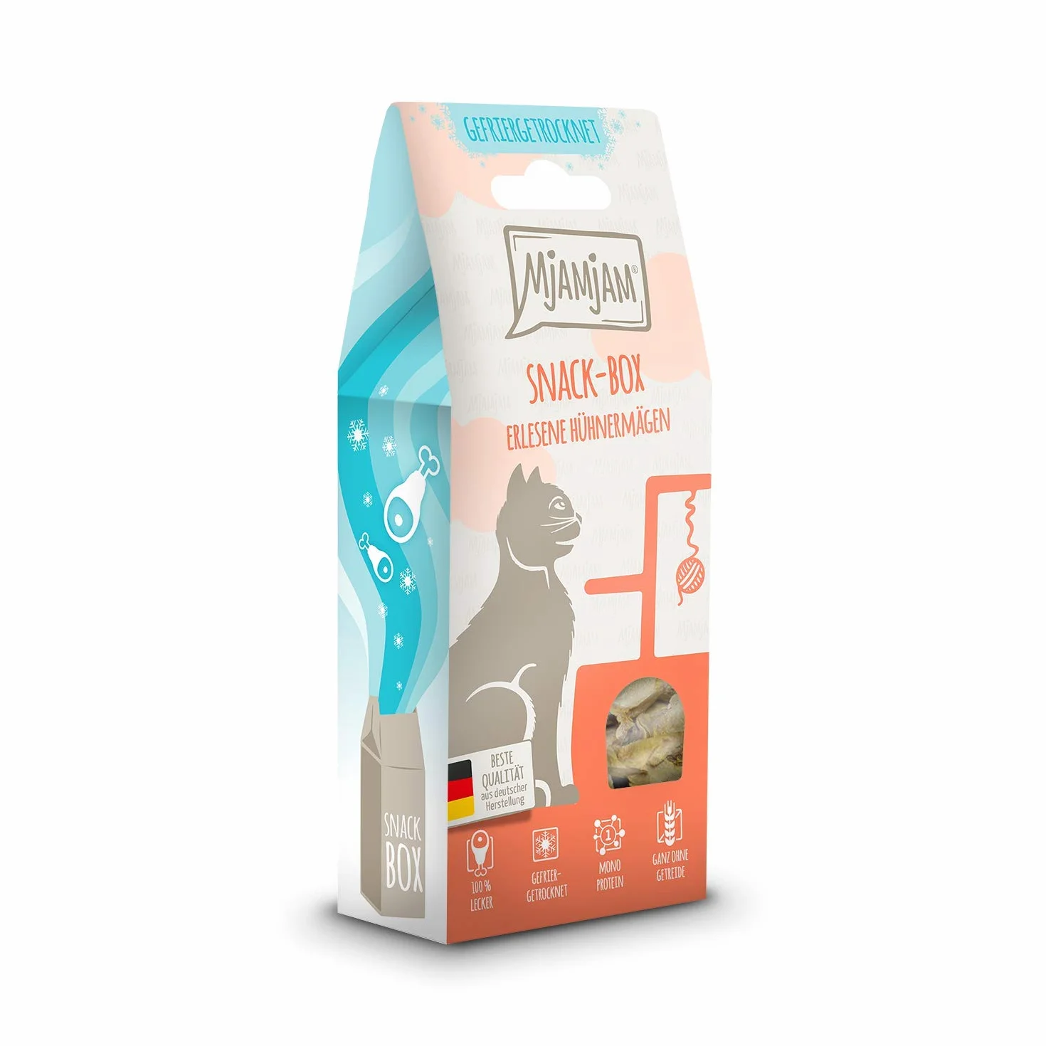 MjAMjAM - Premium przekąska dla kota - Snackbox - wykwintne żołądki z kurczaka, 1 opakowanie (1 x 35g), naturalny całkowicie bez syntetycznych konserwantów