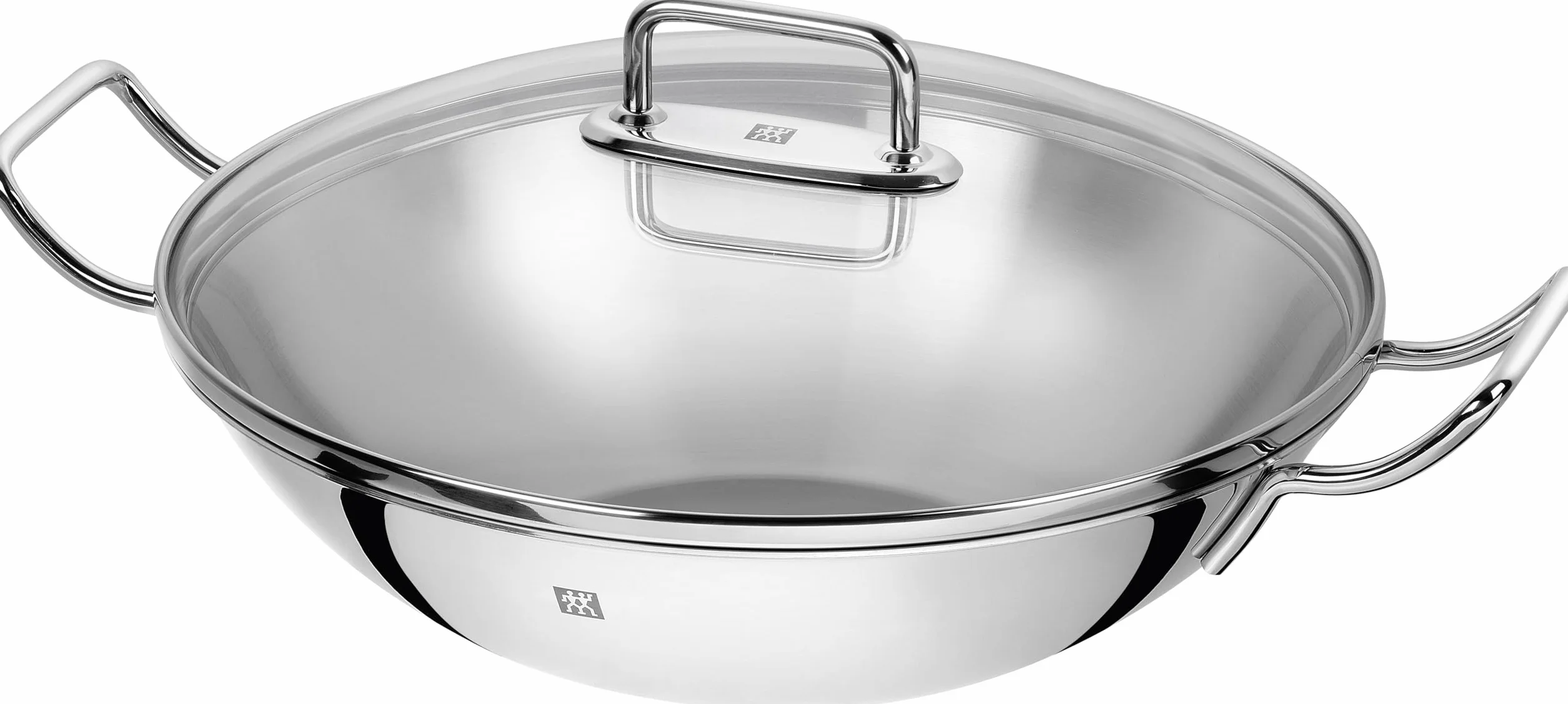 ZWILLING Wok, Inkl. Glasdeckel und herausnehmbaren Gittereinsatz, Induktionsgeeignet, Ø 32 cm, Edelstahl, Plus