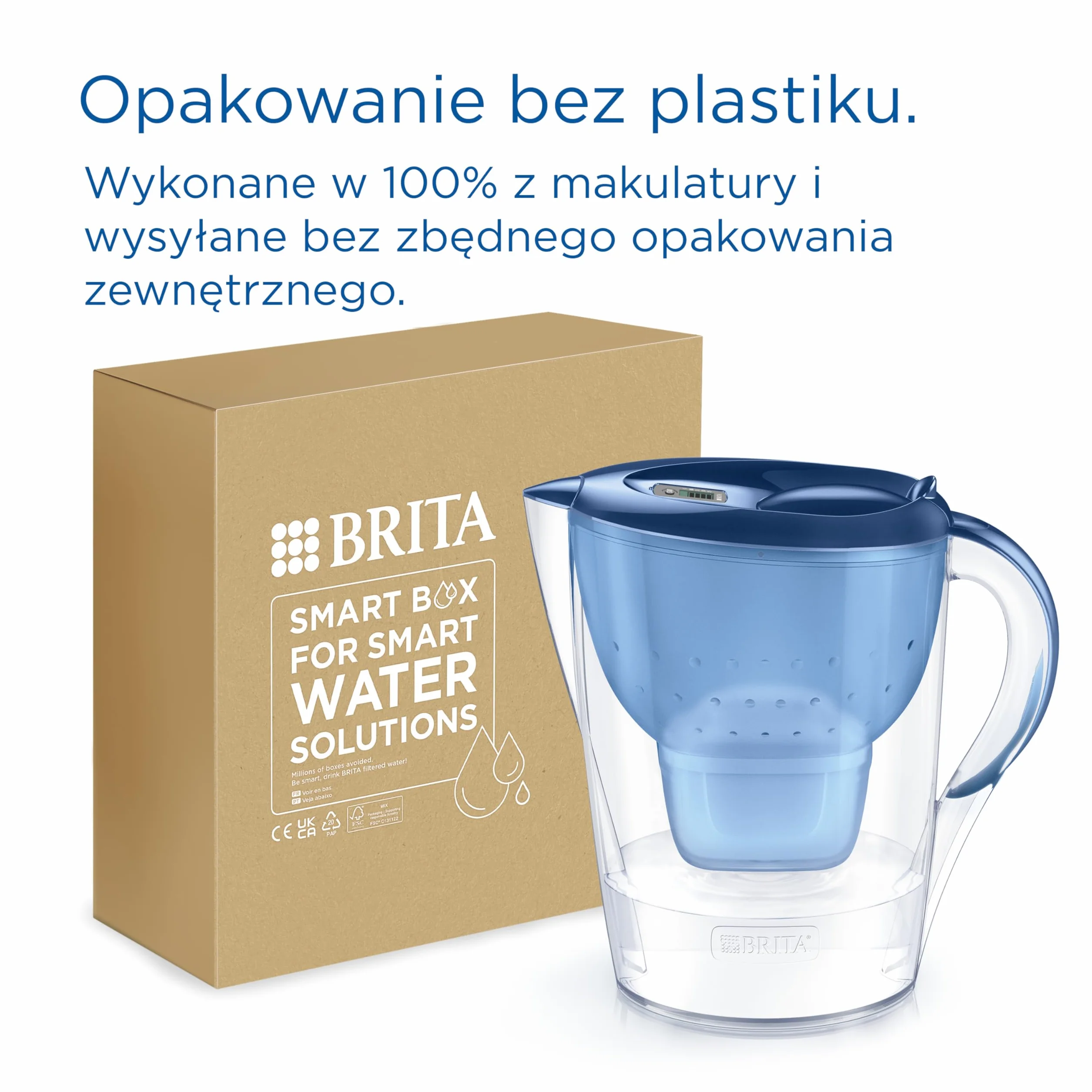 BRITA Dzbanek filtrujący Marella XL Blue (3,5 l) z 1 oryginalnym filtrem BRITA MAXTRA PRO Pure Performance redukującym chlor, kamień, PFAS i metale – elegancja i funkcjonalność