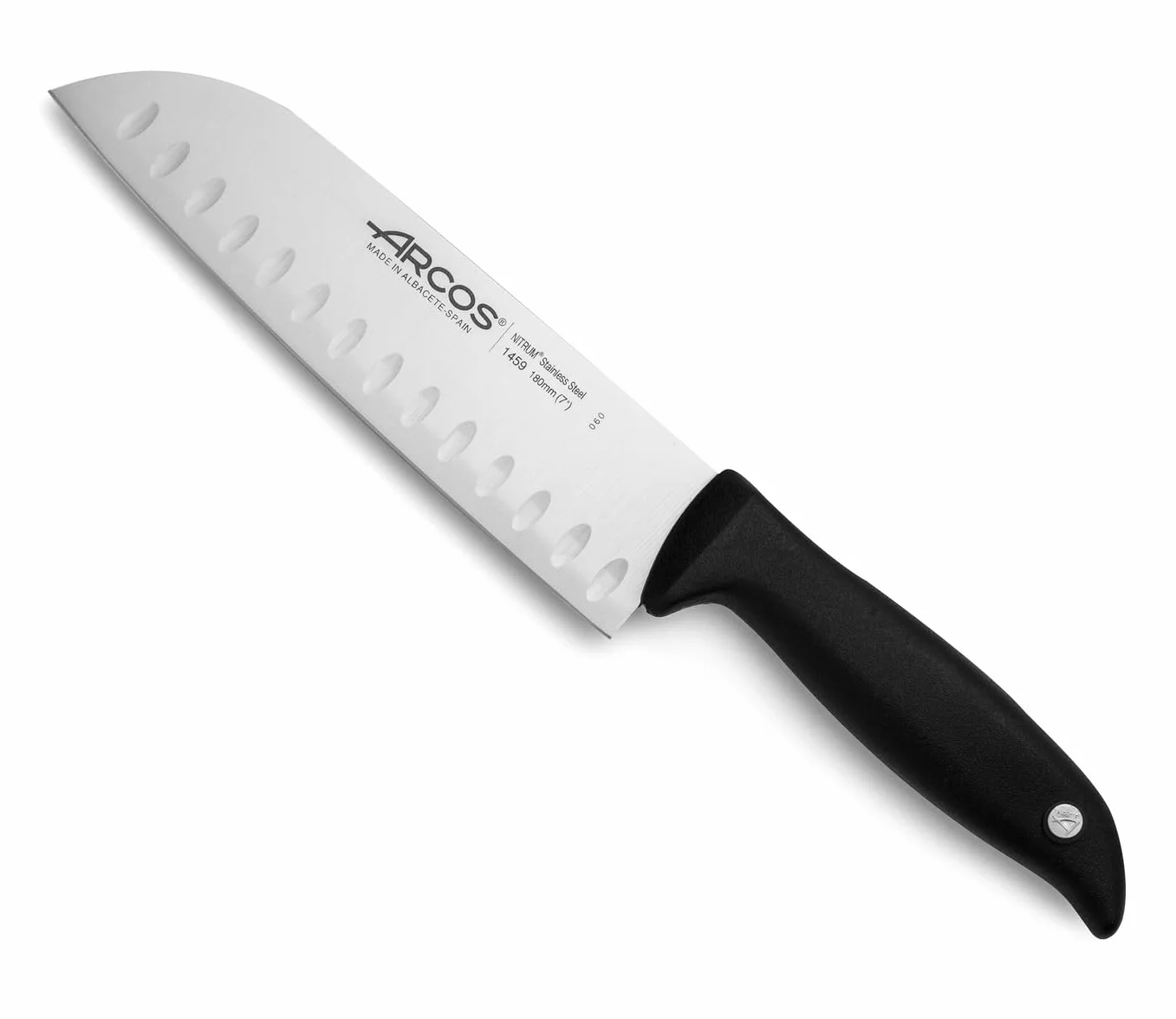 Arcos Nóż Santoku 180 mm stal nierdzewna czarny polipropylen Menorca