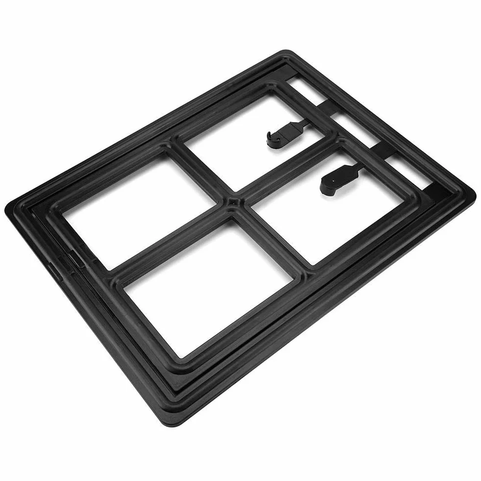 Salmue Okno francuskie plastikowe zamykane XL czarne