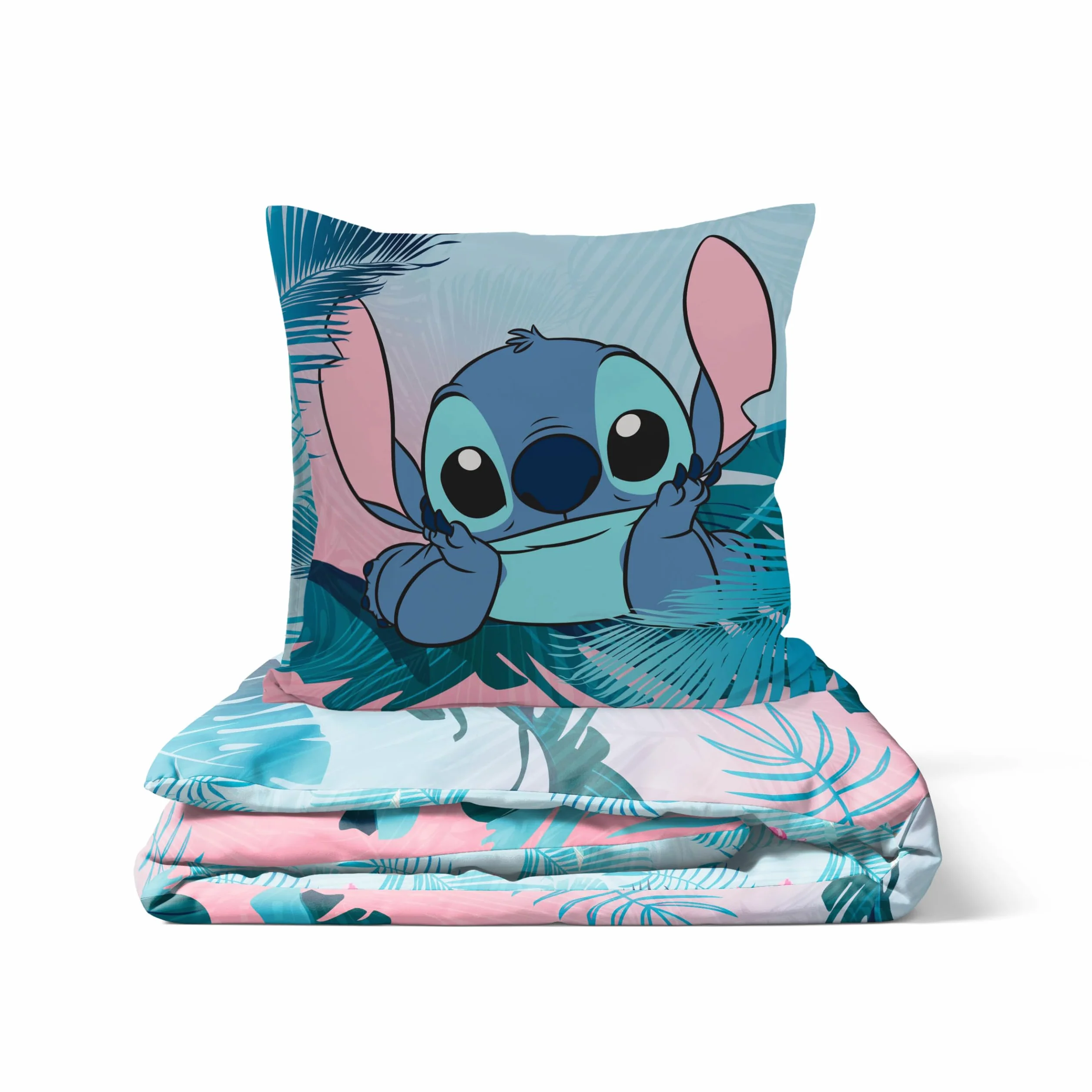 Jay Franco Kids Disney Lilo and Stitch Zestaw pościeli - super miękka pościel z poszewką na poduszkę, TYLKO POSIWKA, kołdra nie wchodzi w skład zestawu, wielokolorowa, 2 części, pojedyncza
