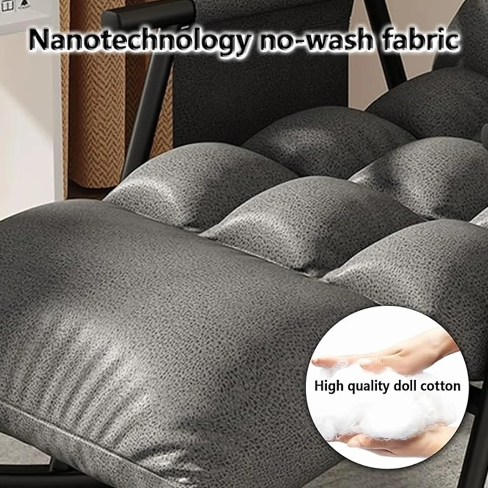 Fotel bujany do przedszkola, nowoczesny fotel bujany do salonu, sypialnia oddychająca tkanina technologiczna sofa leżak z legrest, wygodny fotel bujany ogrodowy z podłokietnikami, regulowane