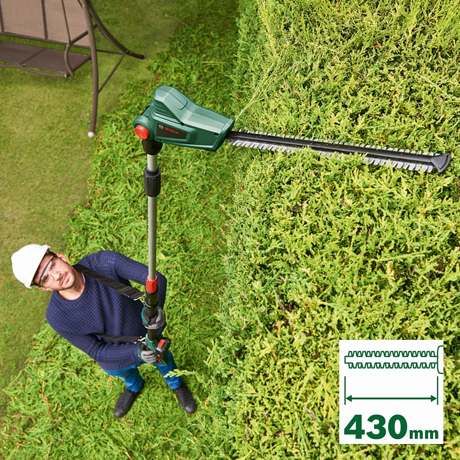 Bosch Home and Garden Akumulatorowy sekator teleskopowy UniversalHedgePole 18 (1 akumulator, system 18 V, w kartonie)