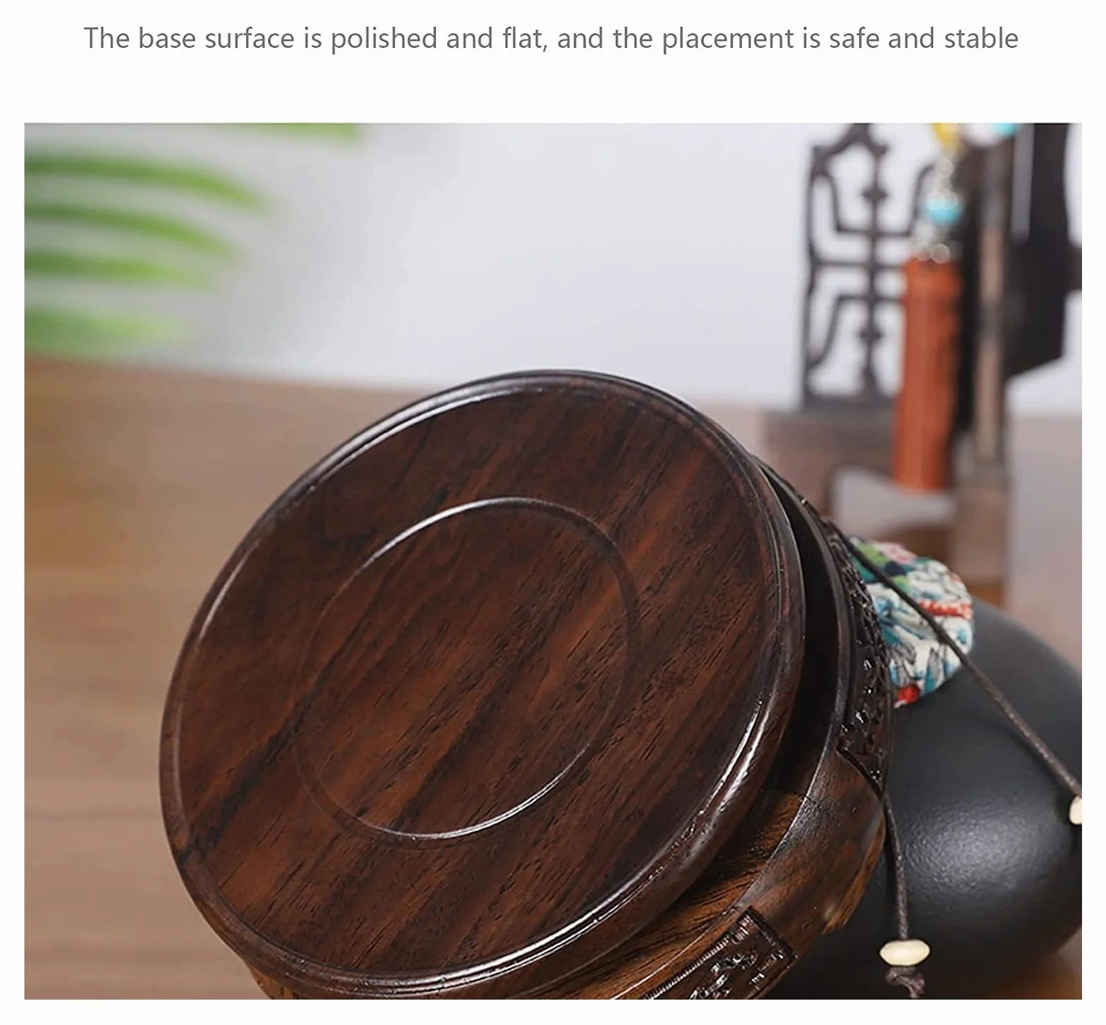 Chińskie stojaki z drewna, obrotowe obrotowe stoły wazonowe Podstawa Turnable Display, mini drewniane stolec stolak praktyczny (Color : Brown Round, Size : 15cm/5.9in)
