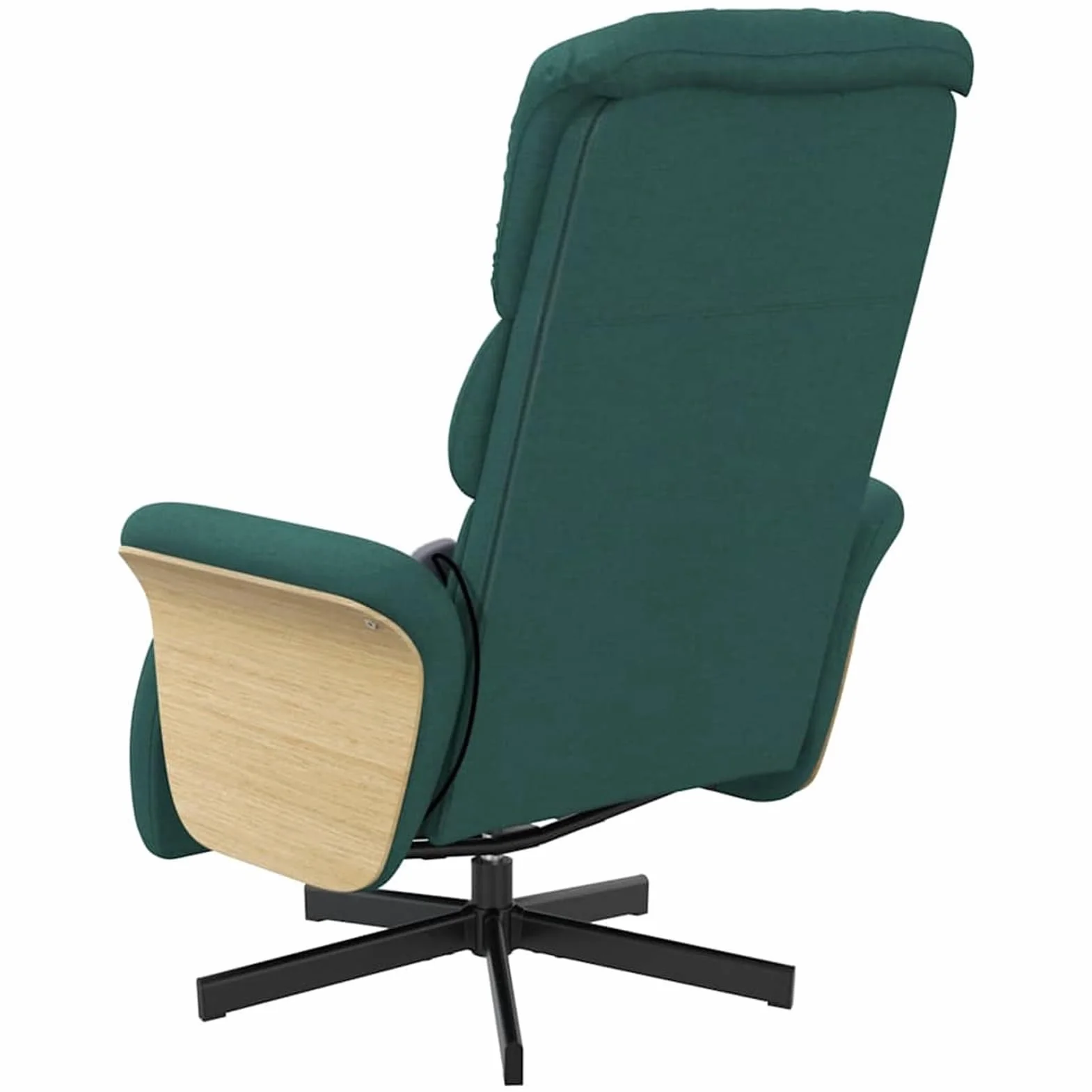 Fotel do masażu z funkcją leżenia i masażem wibracyjnym, 100% tkanina poliestrowa, ciemnozielony, 79,5 x 129,5 x 95,5 cm (pozycja leżąca), ergonomiczny