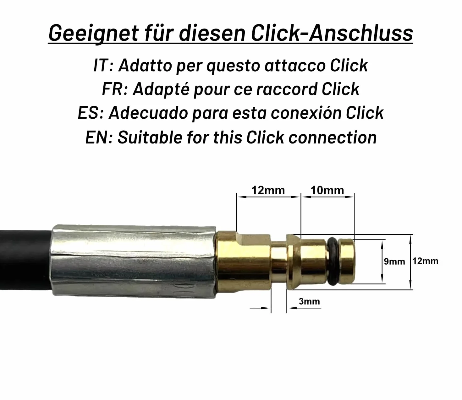 Wysokociśnieniowe przedłużenie do złączy węża - kompatybilne z myjką wysokociśnieniową Kärcher K2 Clic jak 2.641-721.0