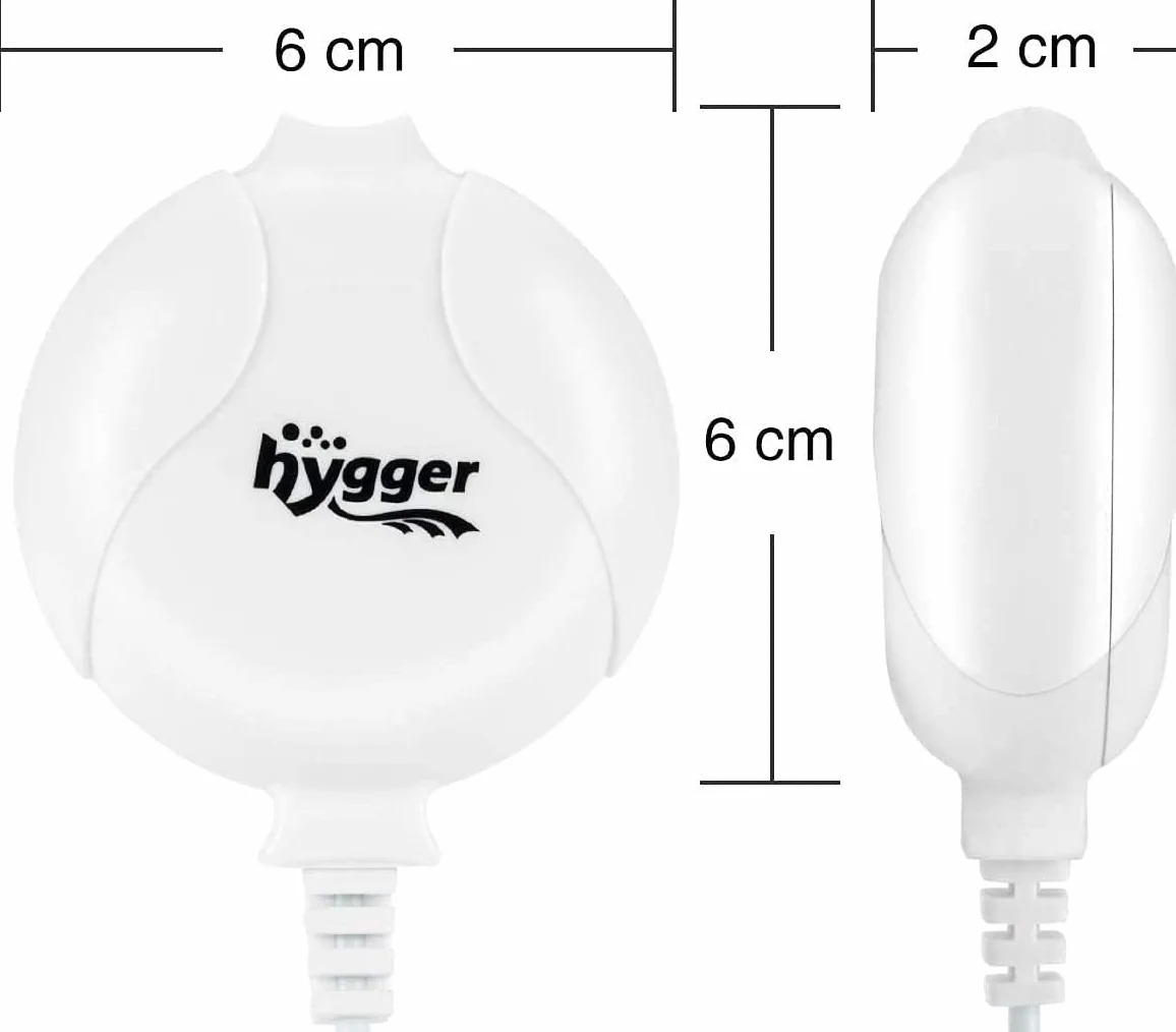 hygger Pompa tlenowa do akwarium, bardzo cicha pompa powietrza do akwarium, poziom hałasu niższy niż 33 dB, 1,5 W, wydajna pompa tlenowa 420 ml/m, nadaje się do basenów rybnych i nanoakwariów