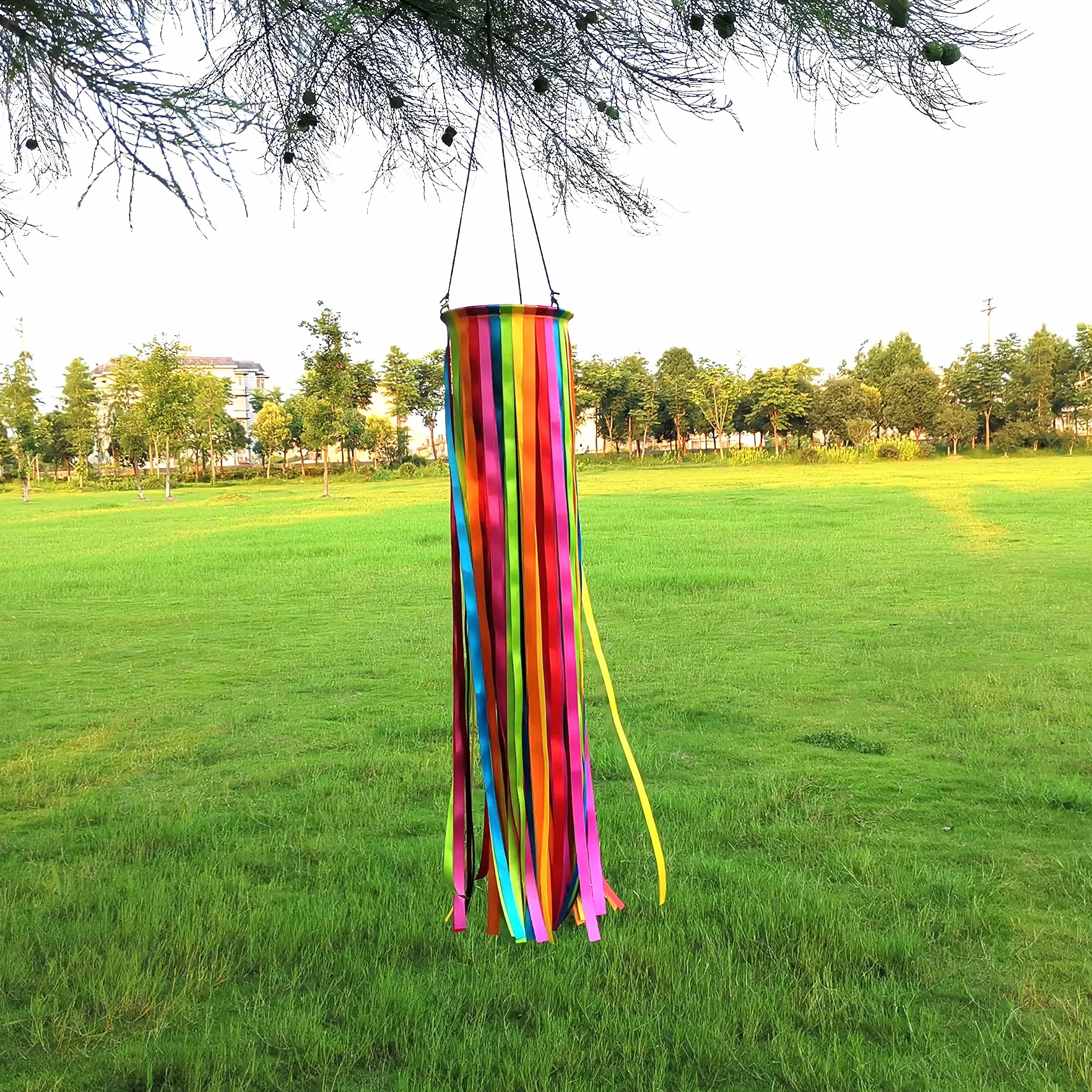 Satynowa wstążka Windsock Streamer, dekoracje zewnętrzne na patio, ogród, podwórko, dok i kemping, 100 cm, WS49-XZH