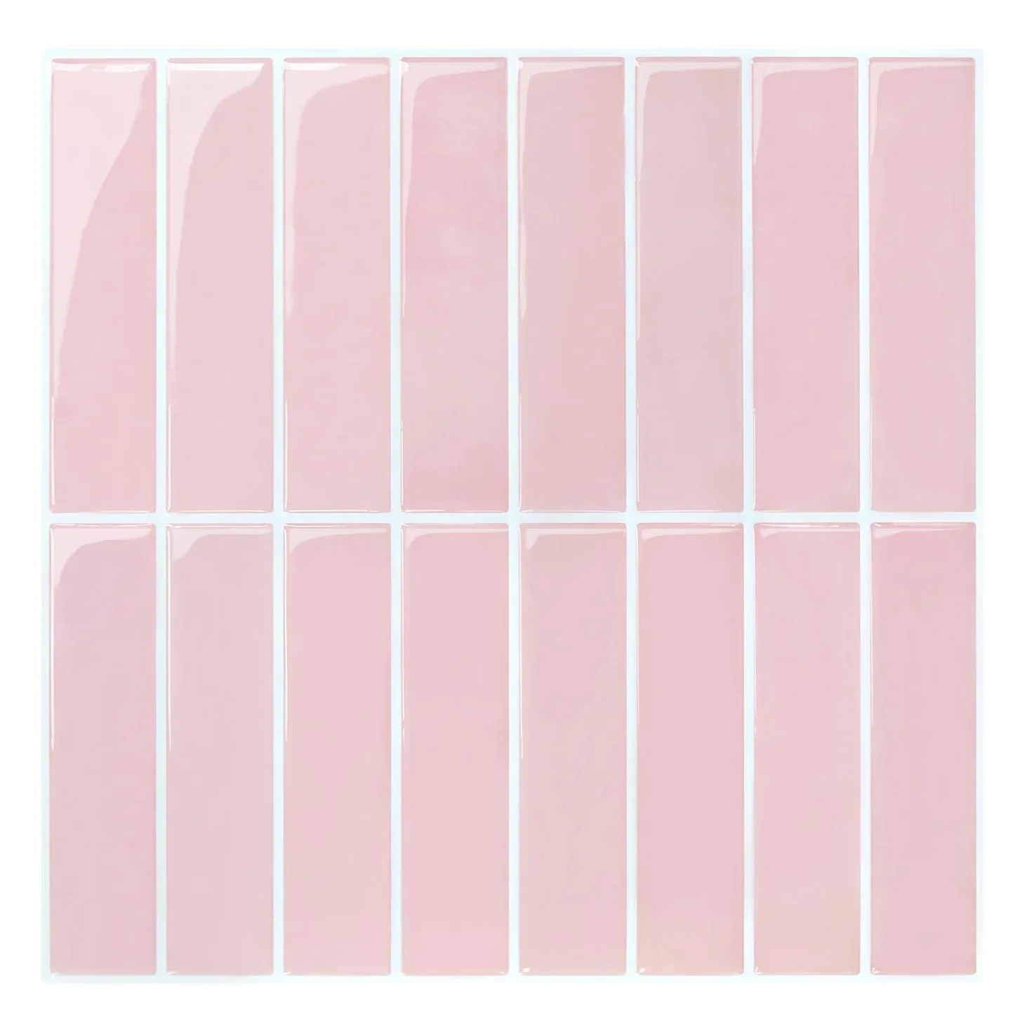 Commomy 10 sztuk płytki samoprzylepne do kuchenne i łazienkowe, 30,5 x 30,5 cm, różowe, 3D winylowe peel and stick naklejek na ścianę